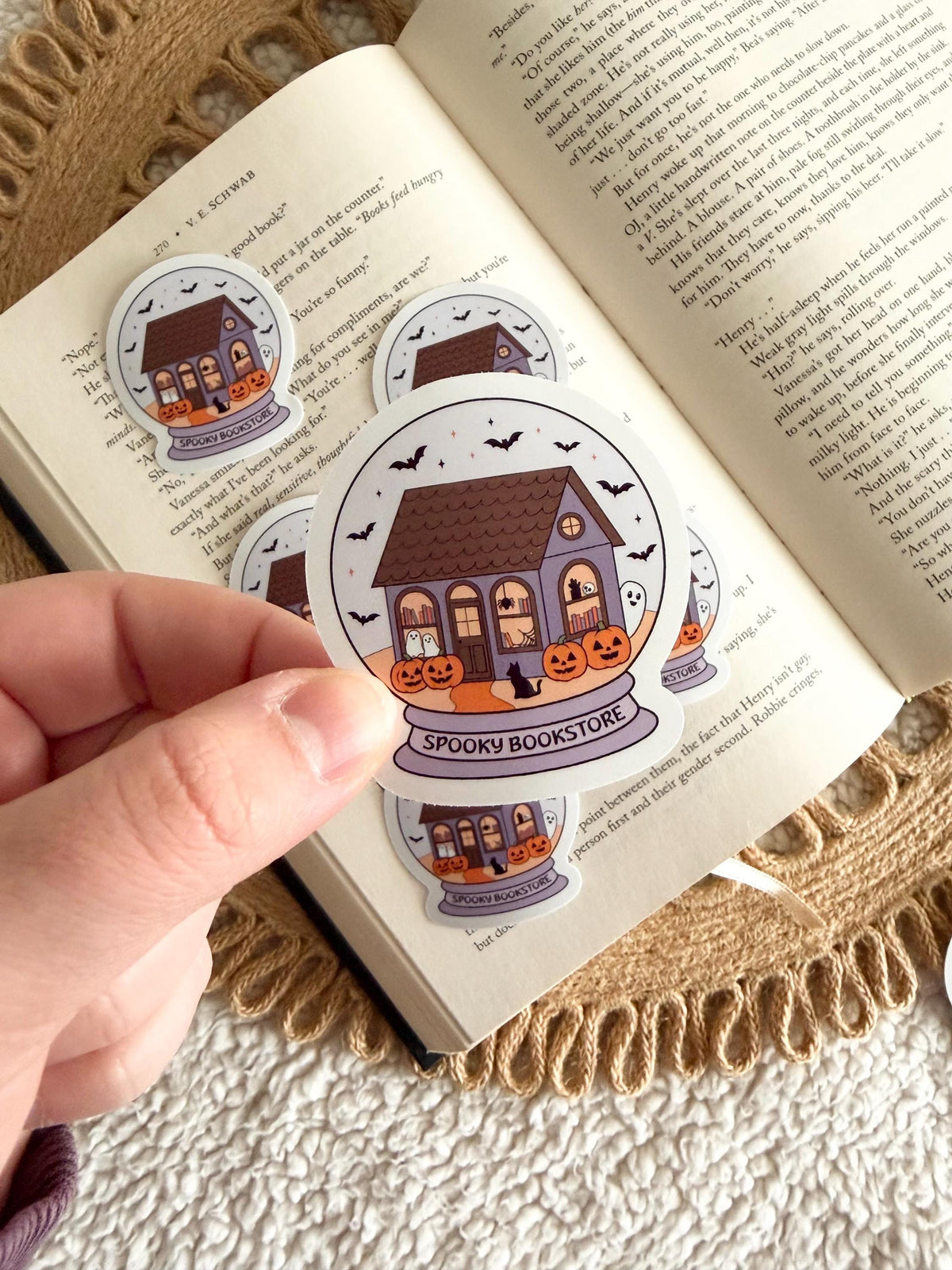 halloween bookshop sticker