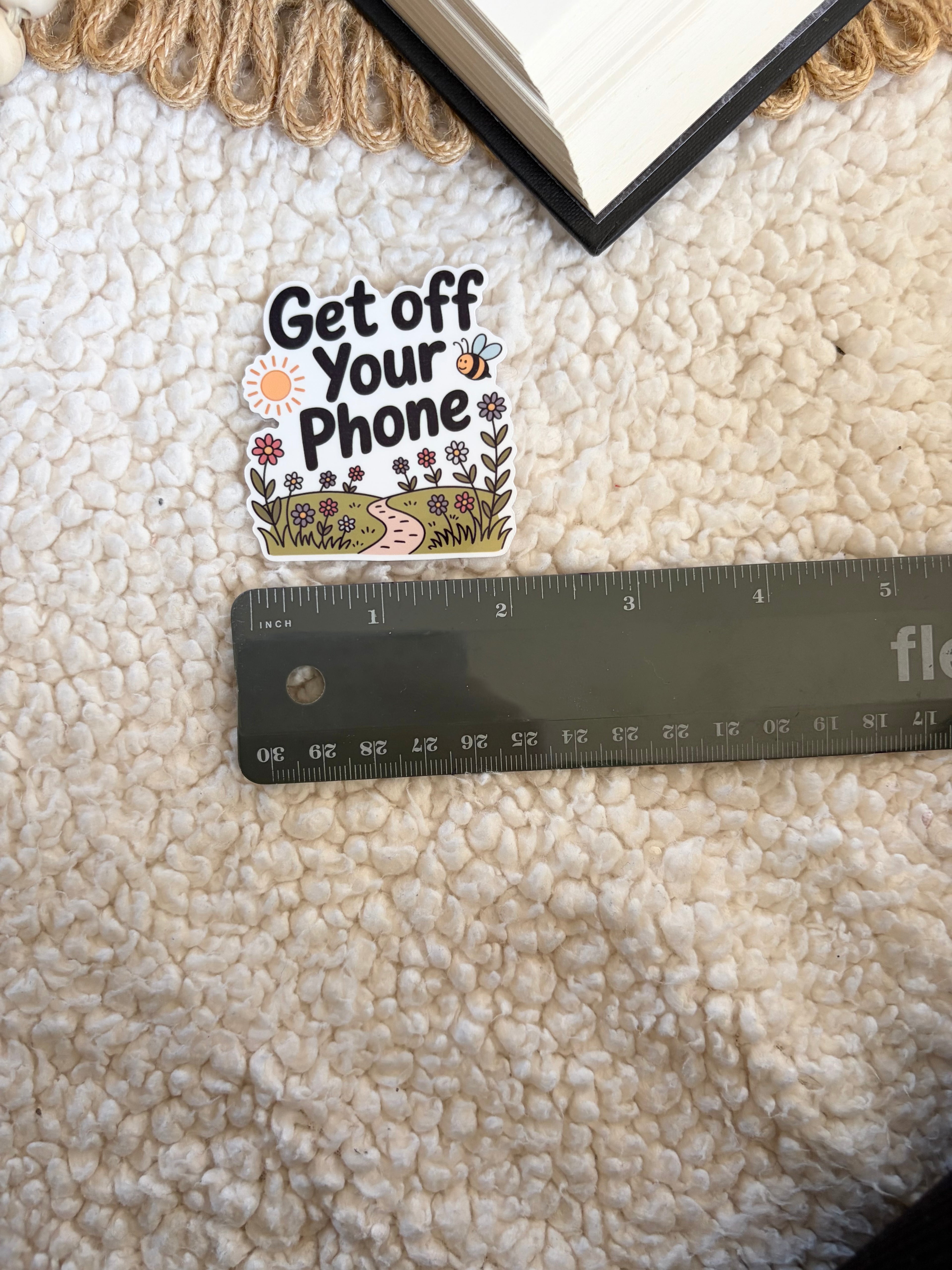 get off your phone sticker