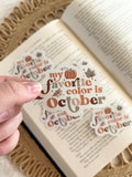my favorite color is october sticker