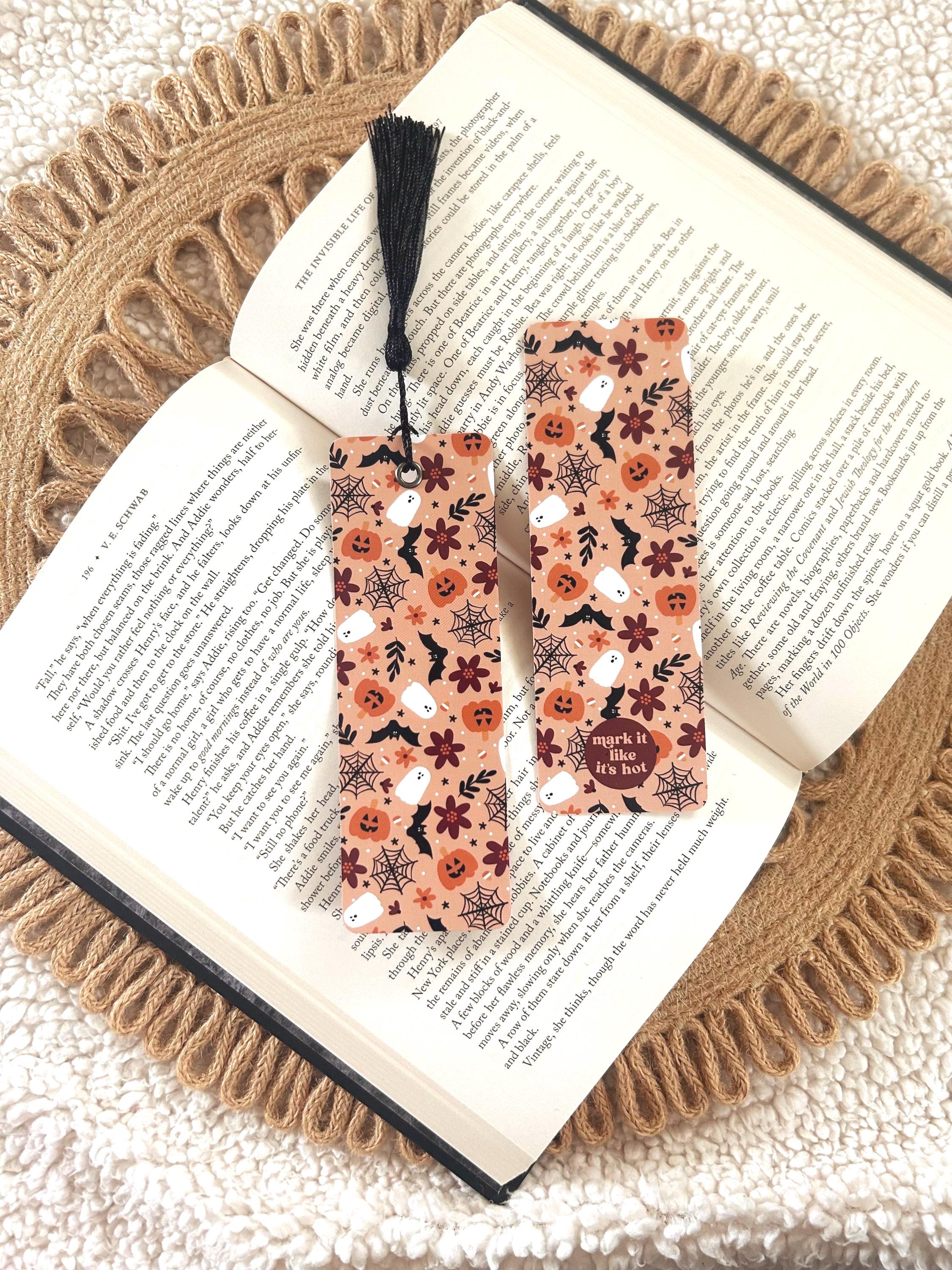 floral halloween bookmark