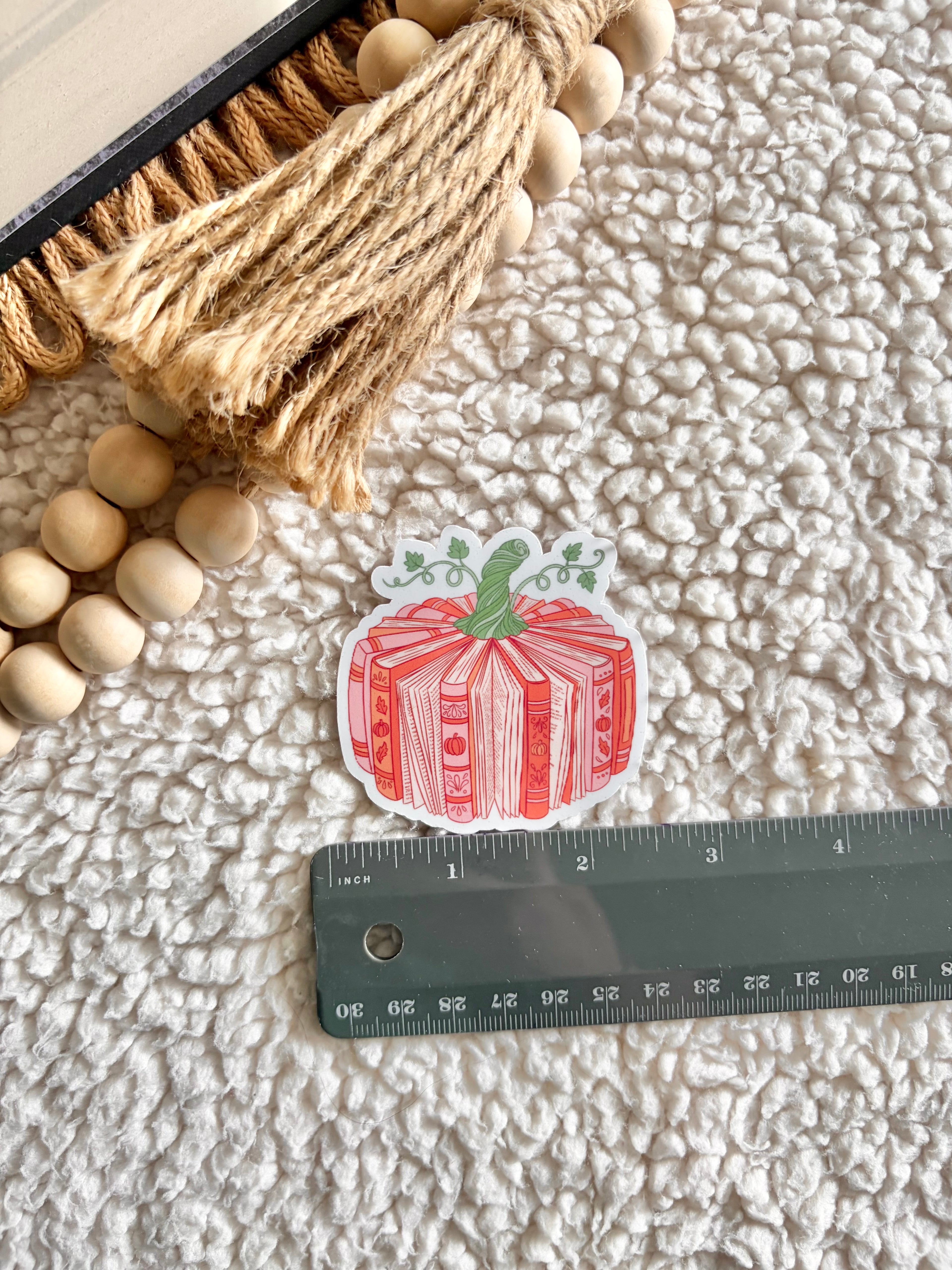 book pumpkin sticker