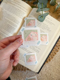 spring reading polaroid sticker
