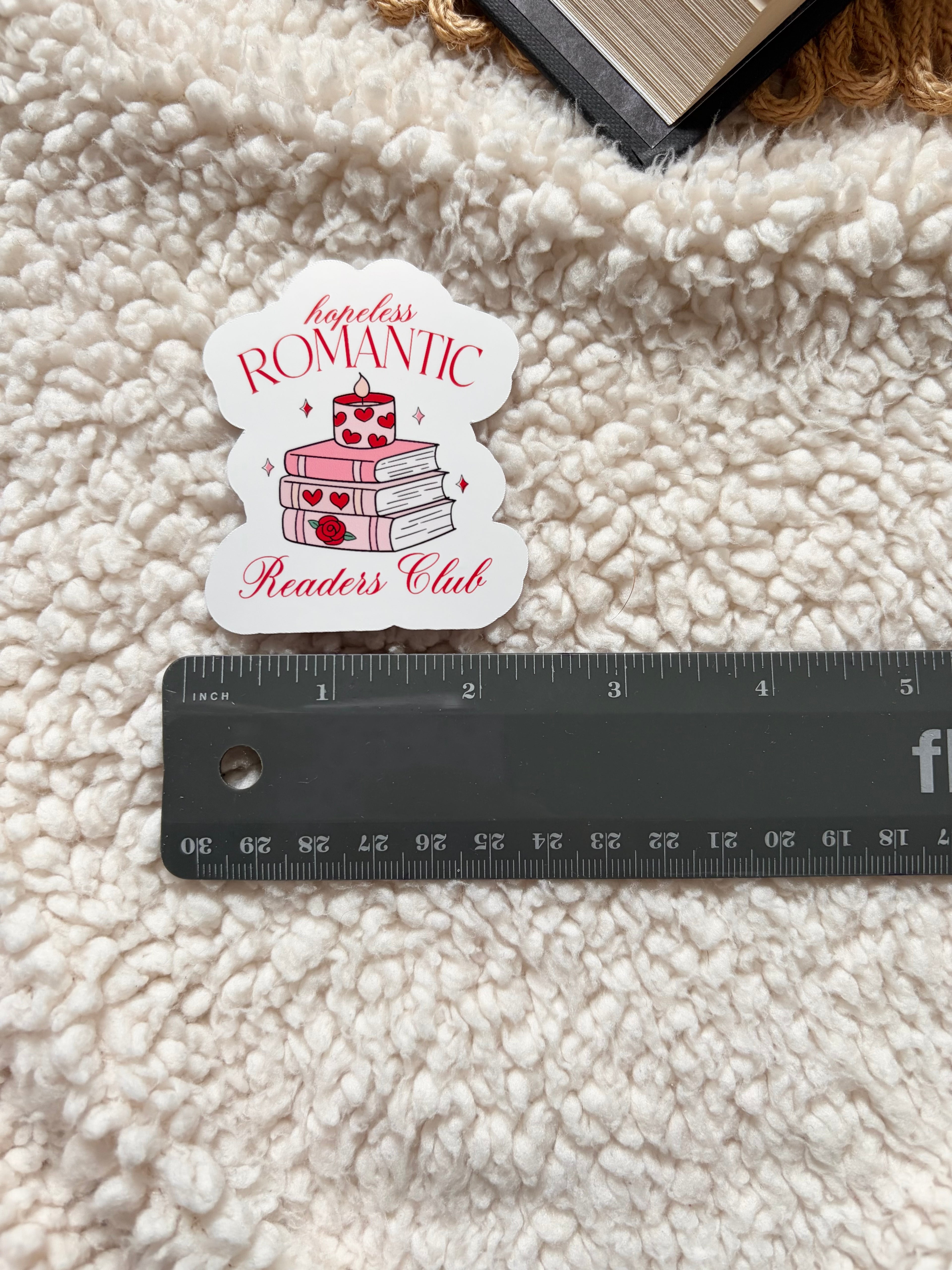 hopeless romantic book club sticker