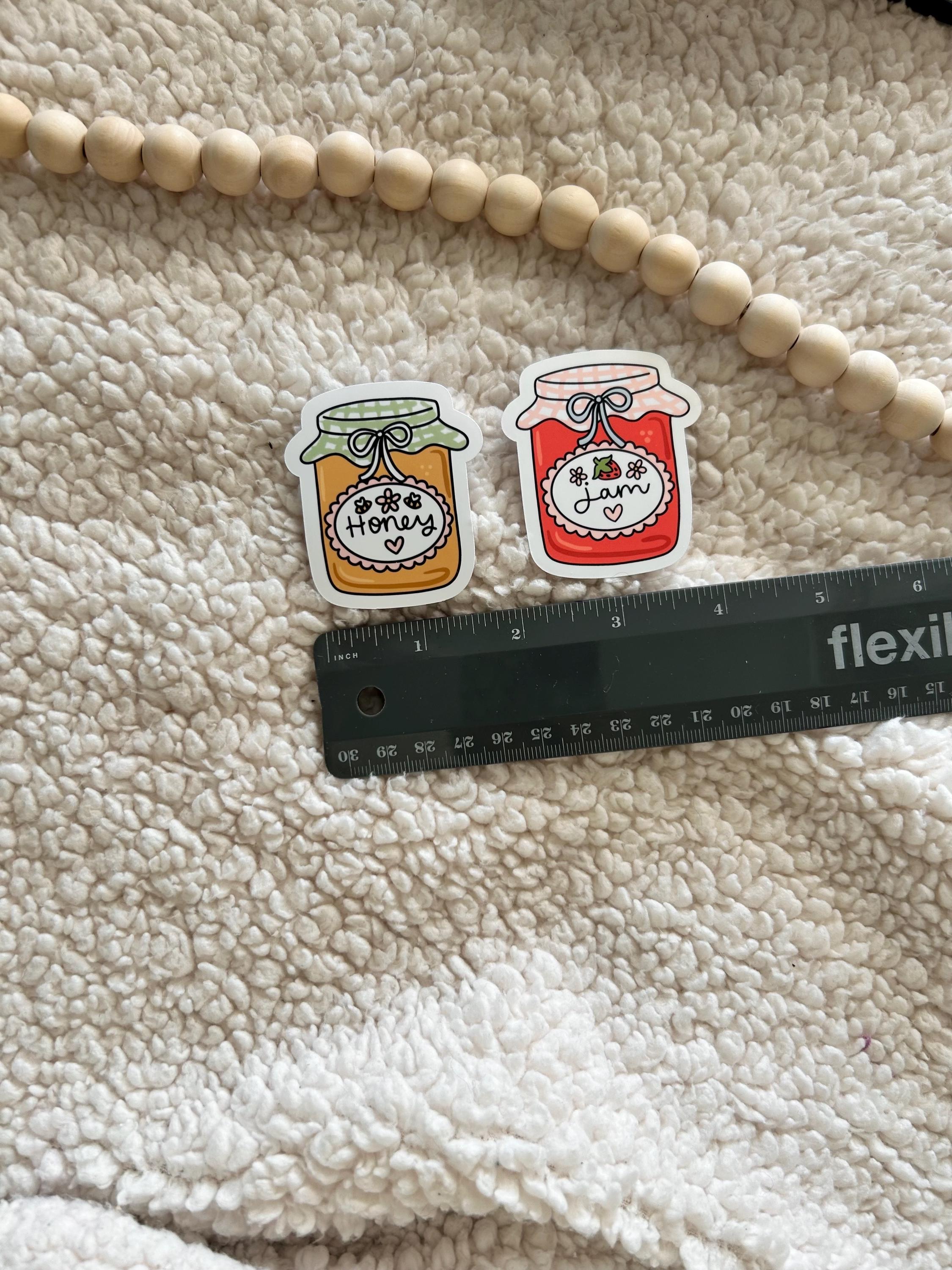 honey and jam jar sticker