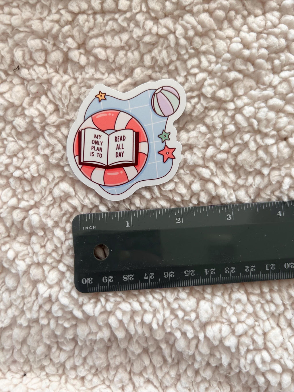 read all day by the pool sticker
