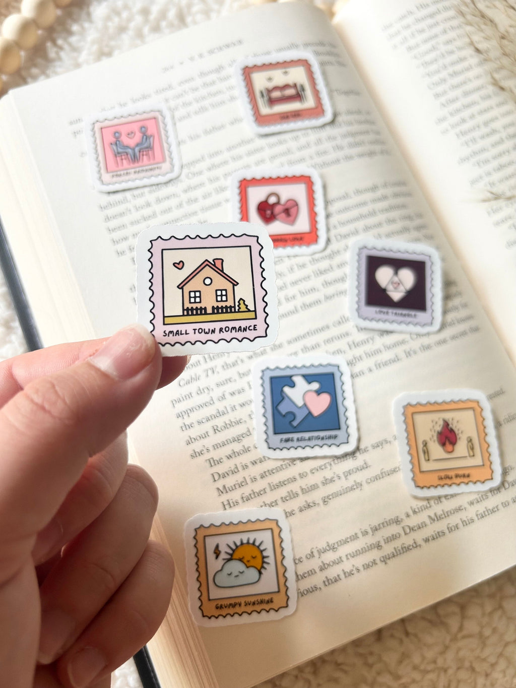 romance tropes sticker set | set of 8 mini stickers