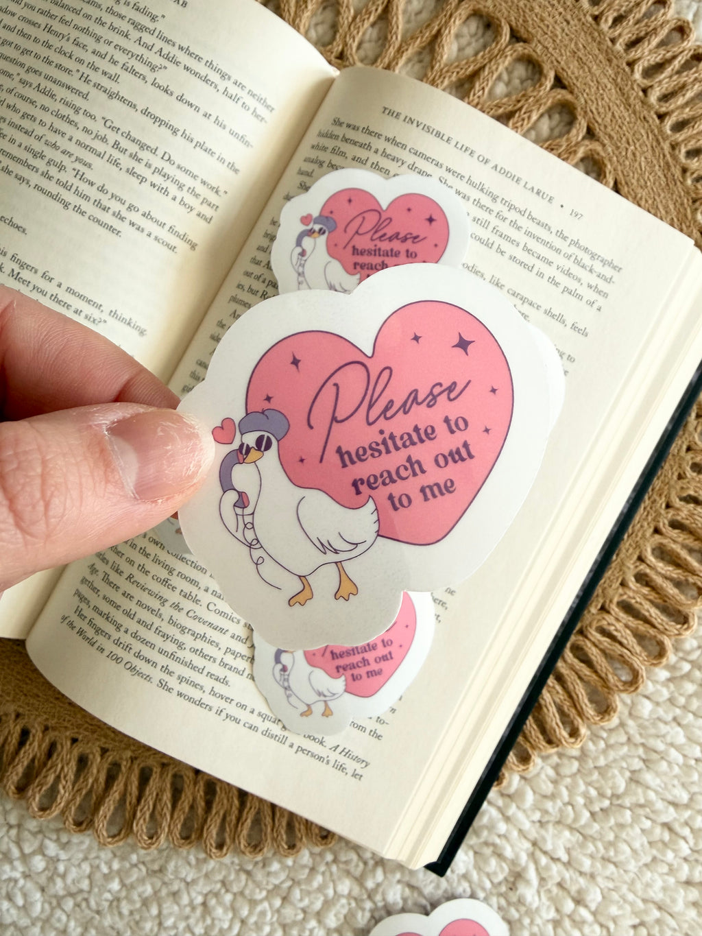 please hesitate to reach out to me sticker