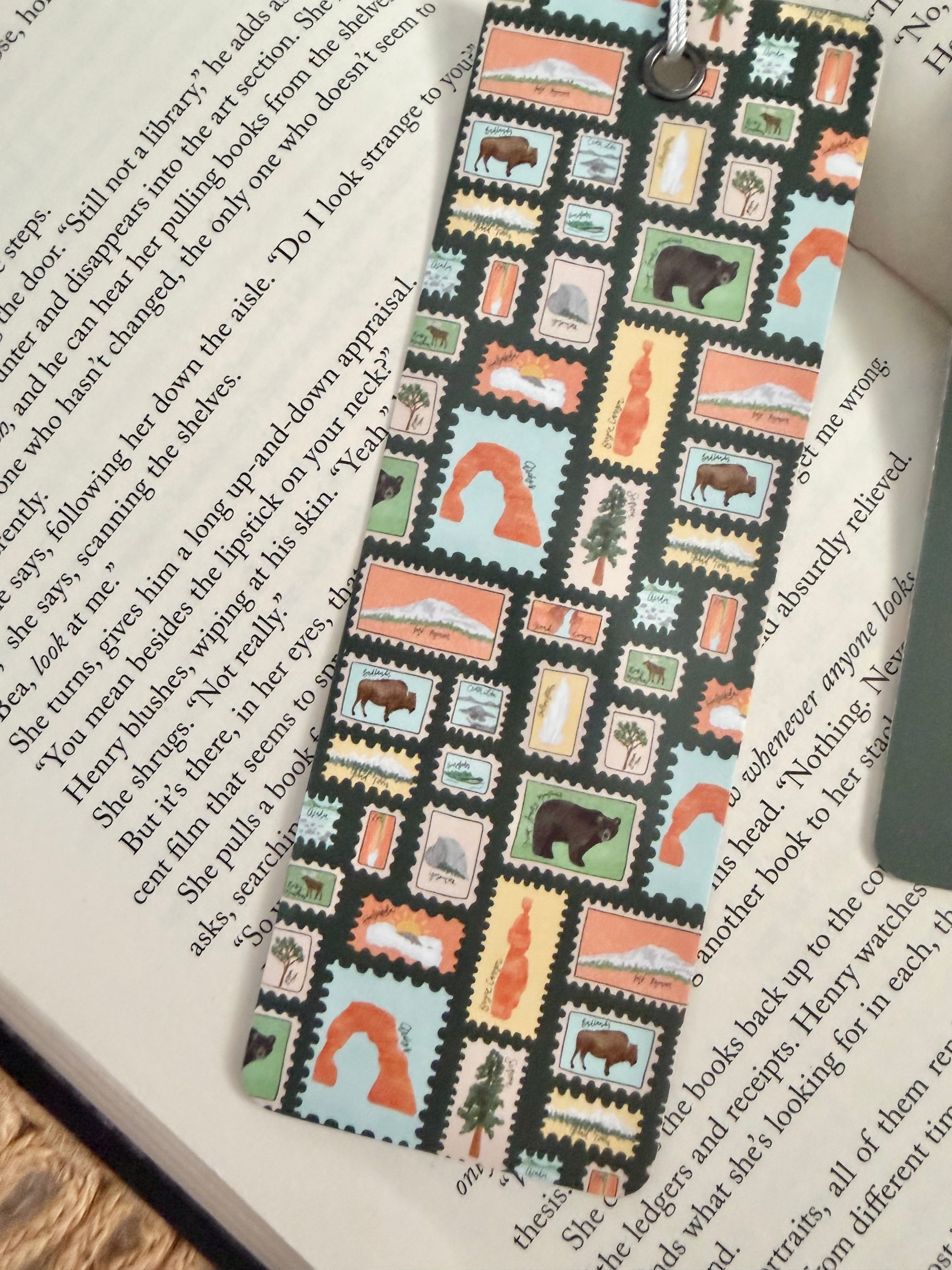 national park stamps bookmark