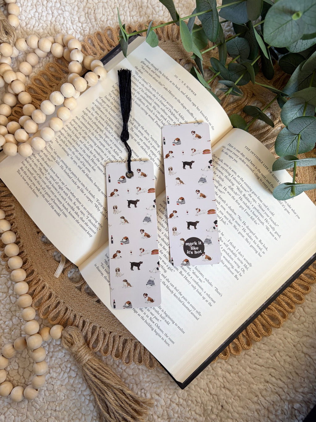 dogs & wine bookmark