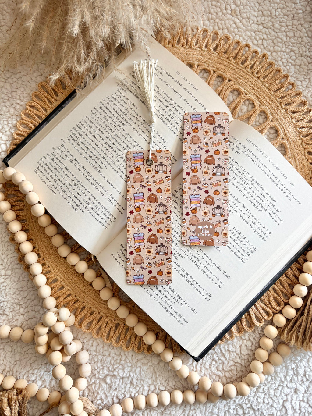 small town fall bookmark