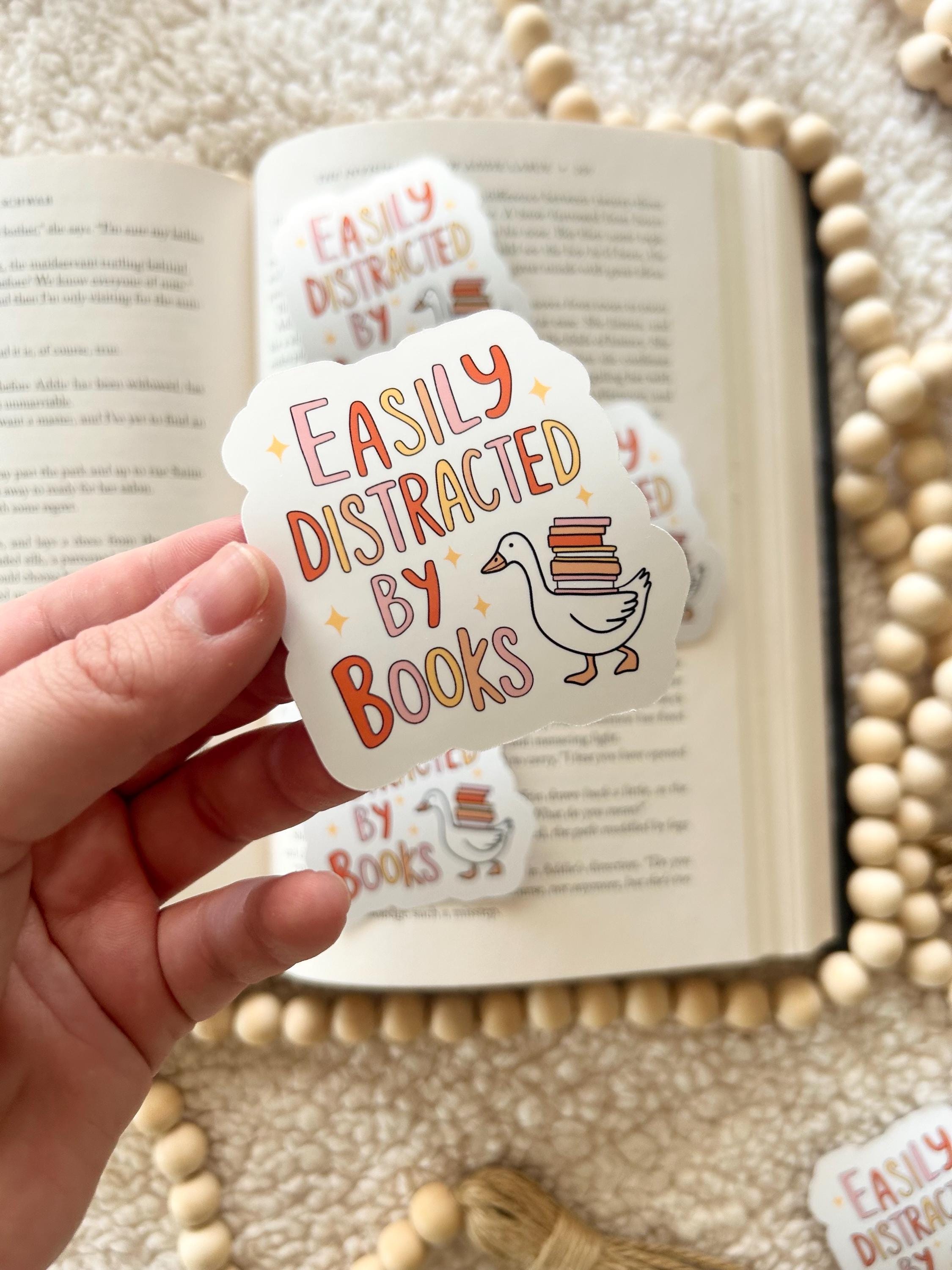 easily distracted by books sticker