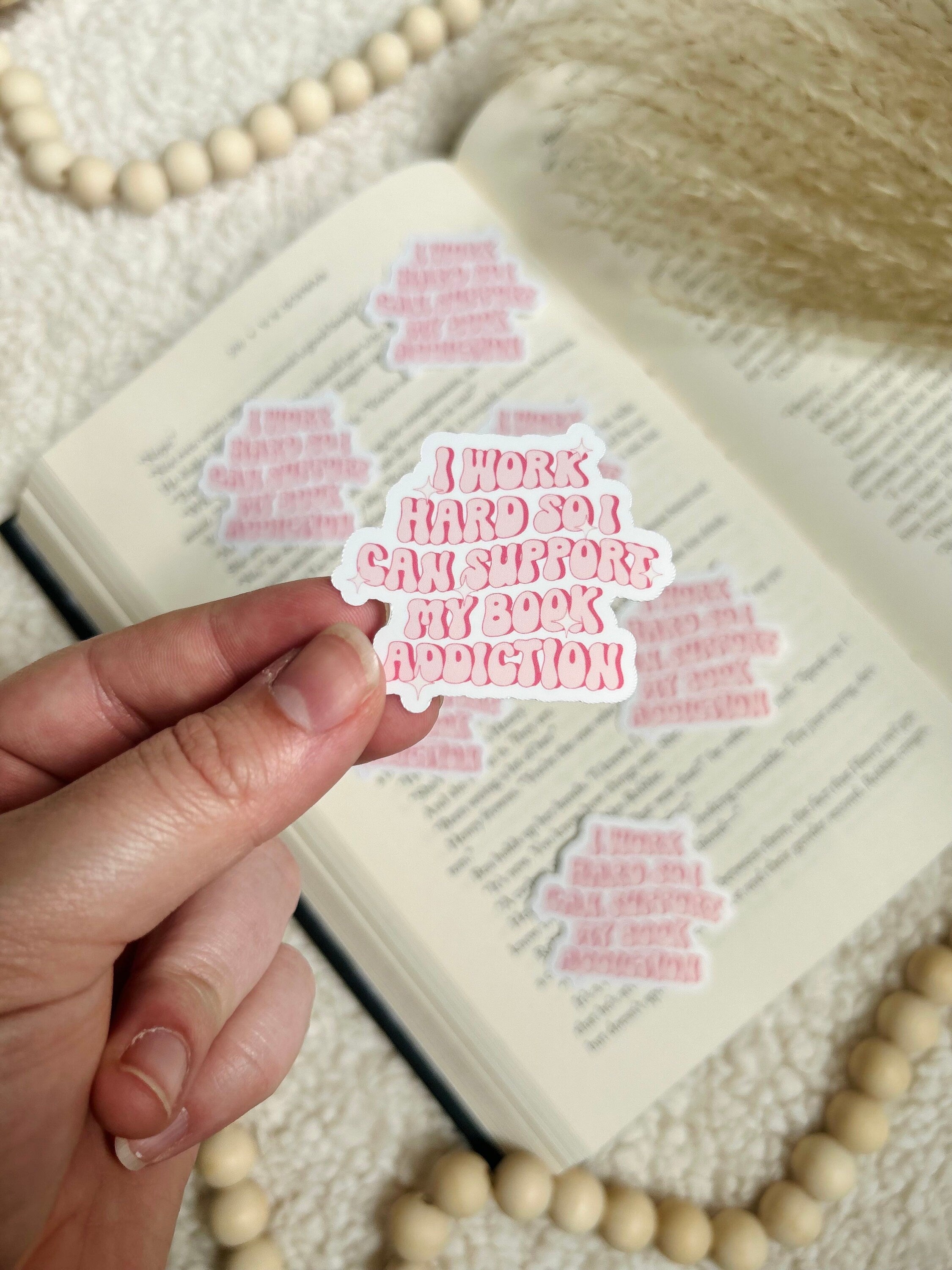 work hard to buy books sticker