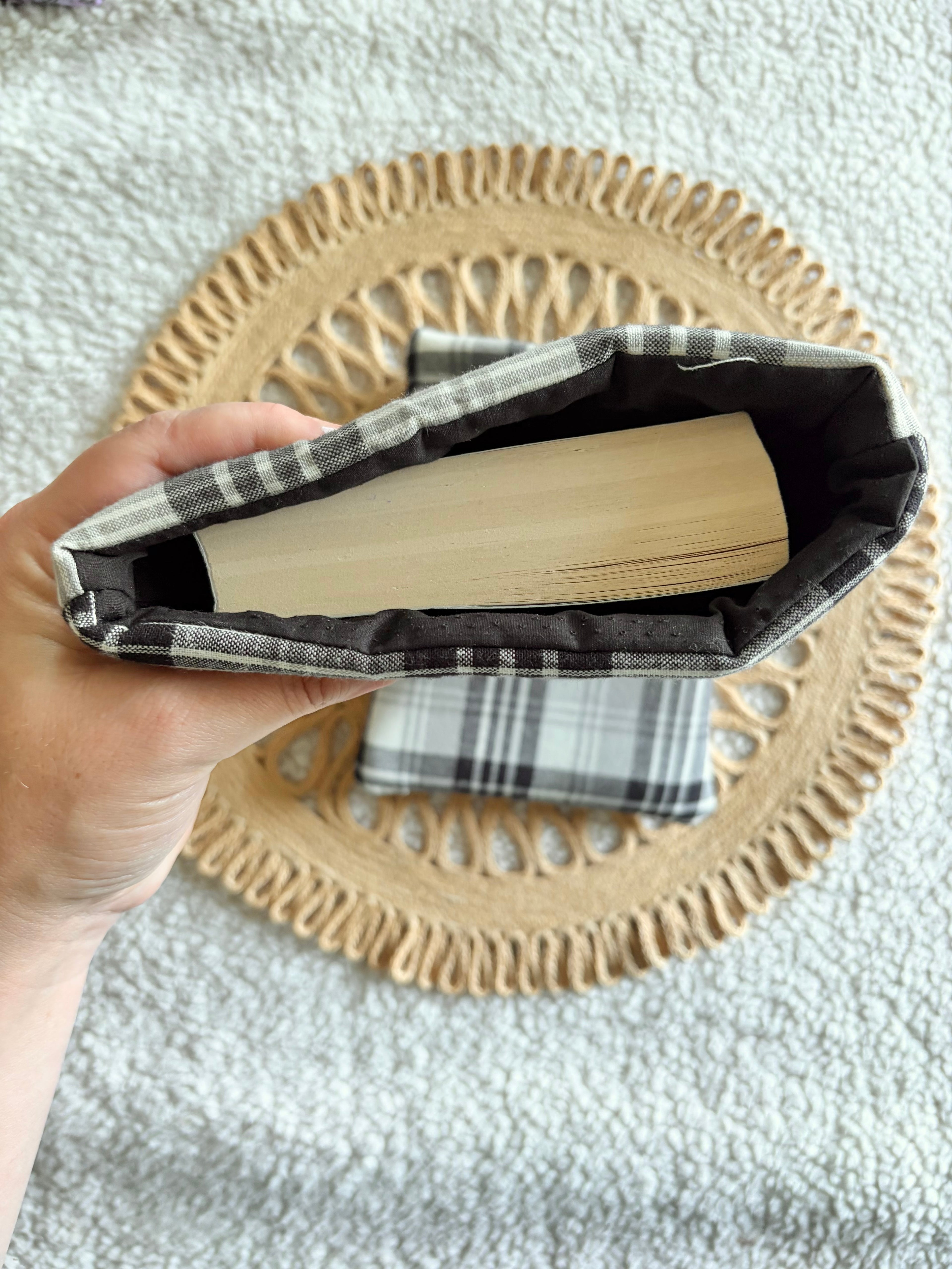 black plaid book & kindle sleeve