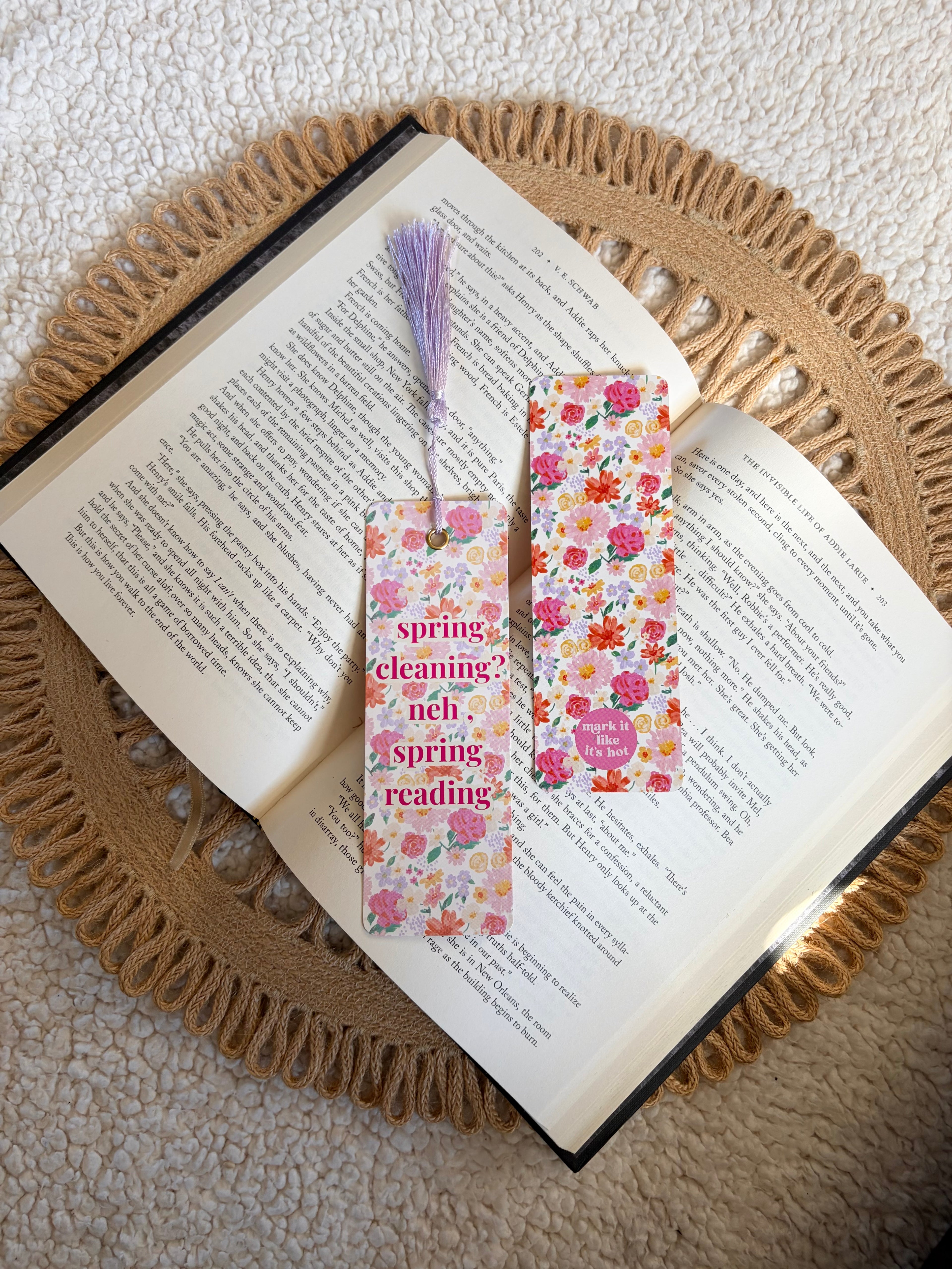 spring reading bookmark