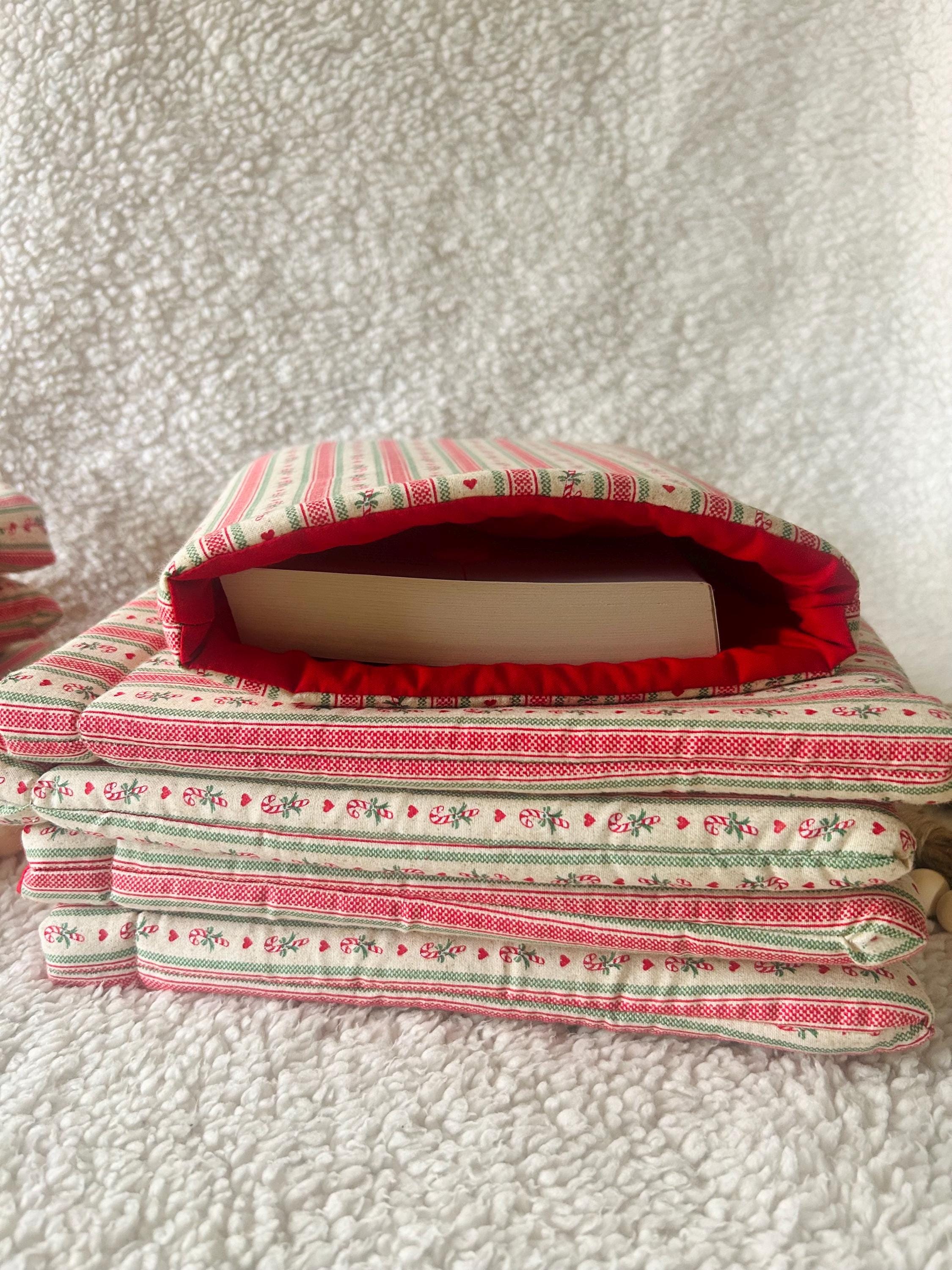 candy cane wallpaper book & kindle sleeve