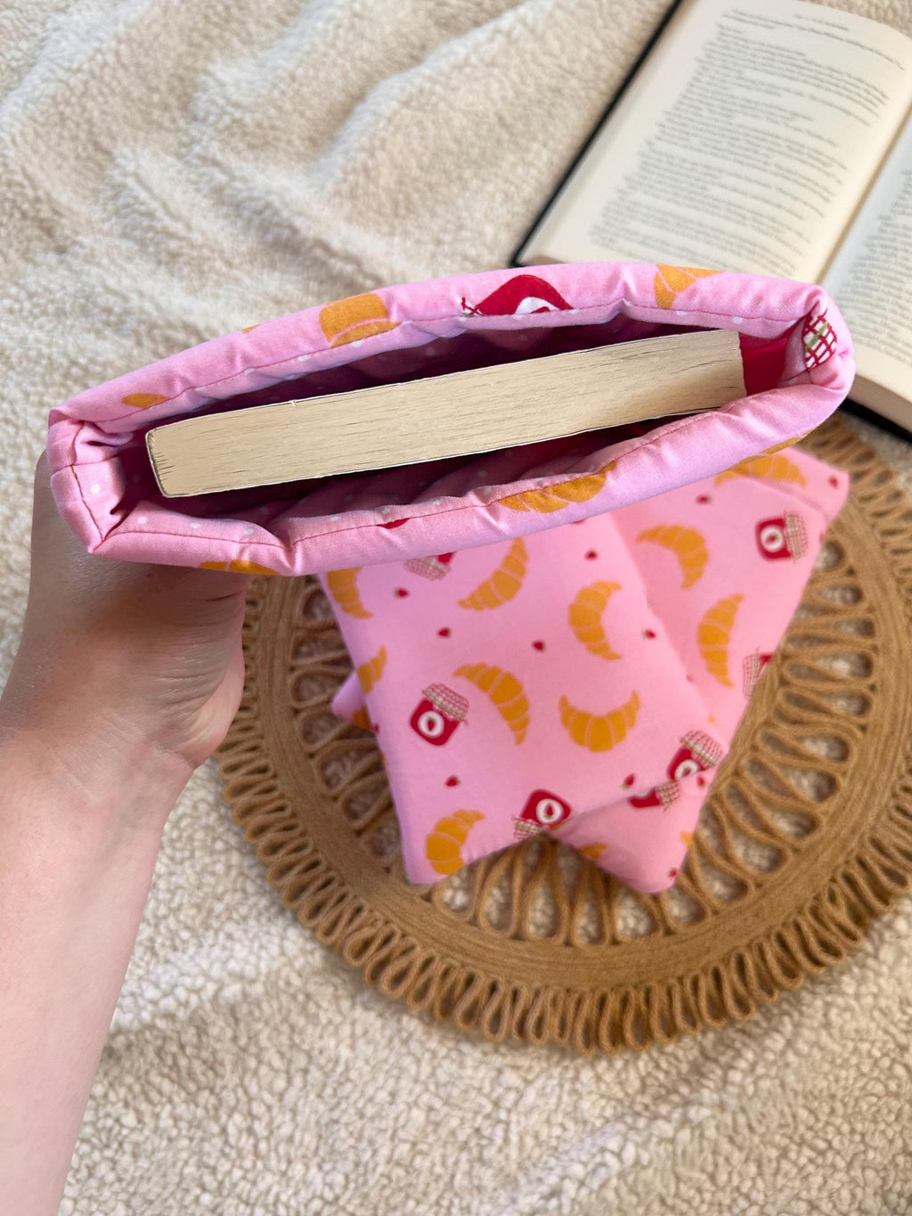 croissant and jam book & kindle  sleeve
