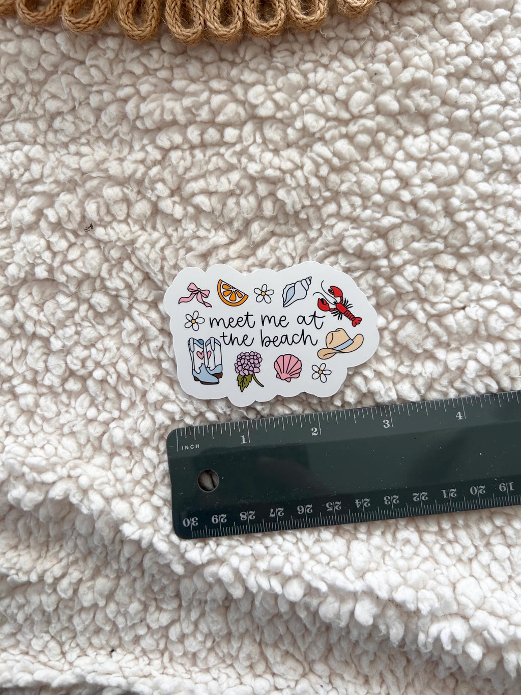 meet me at the beach sticker