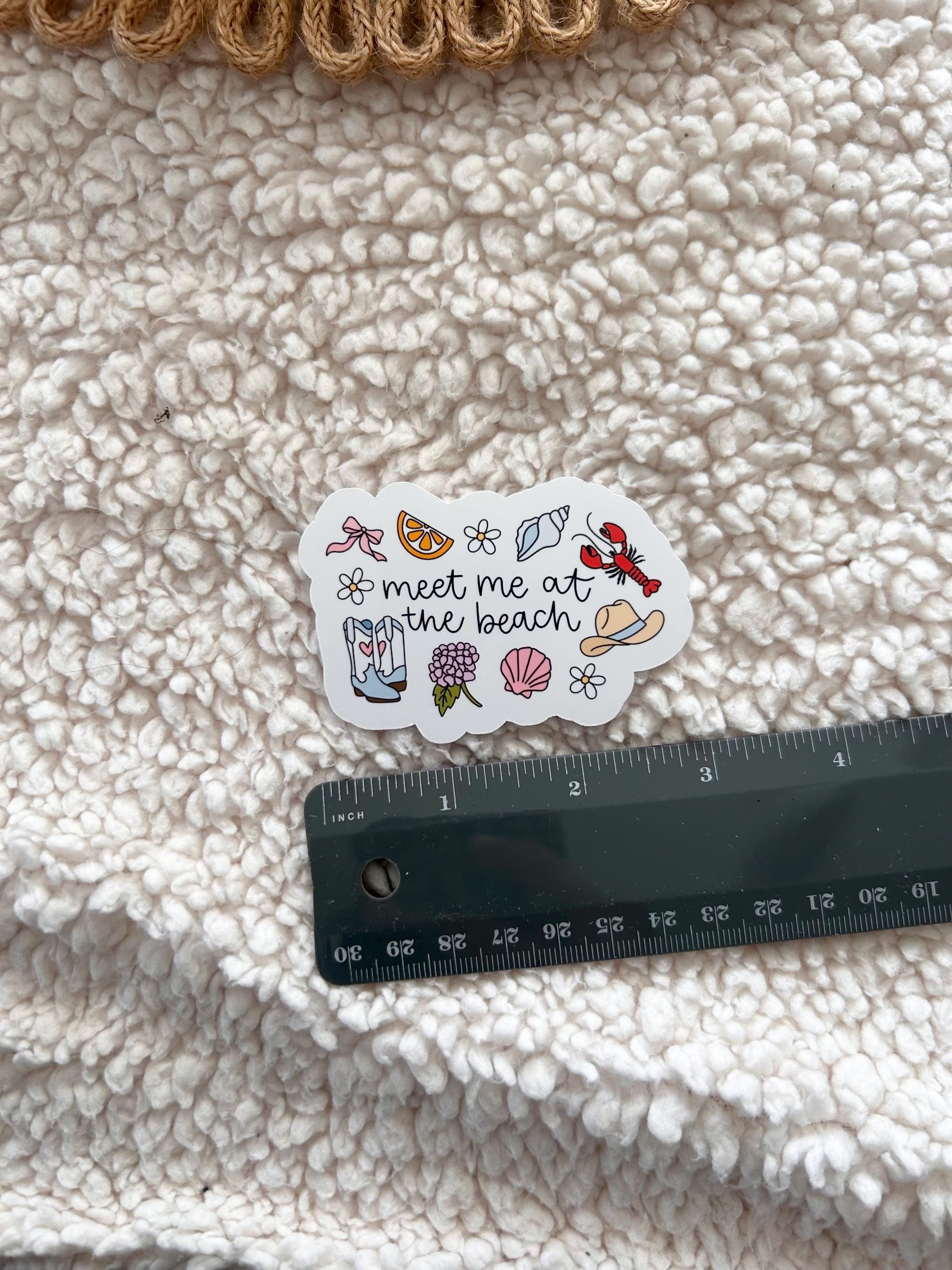meet me at the beach sticker