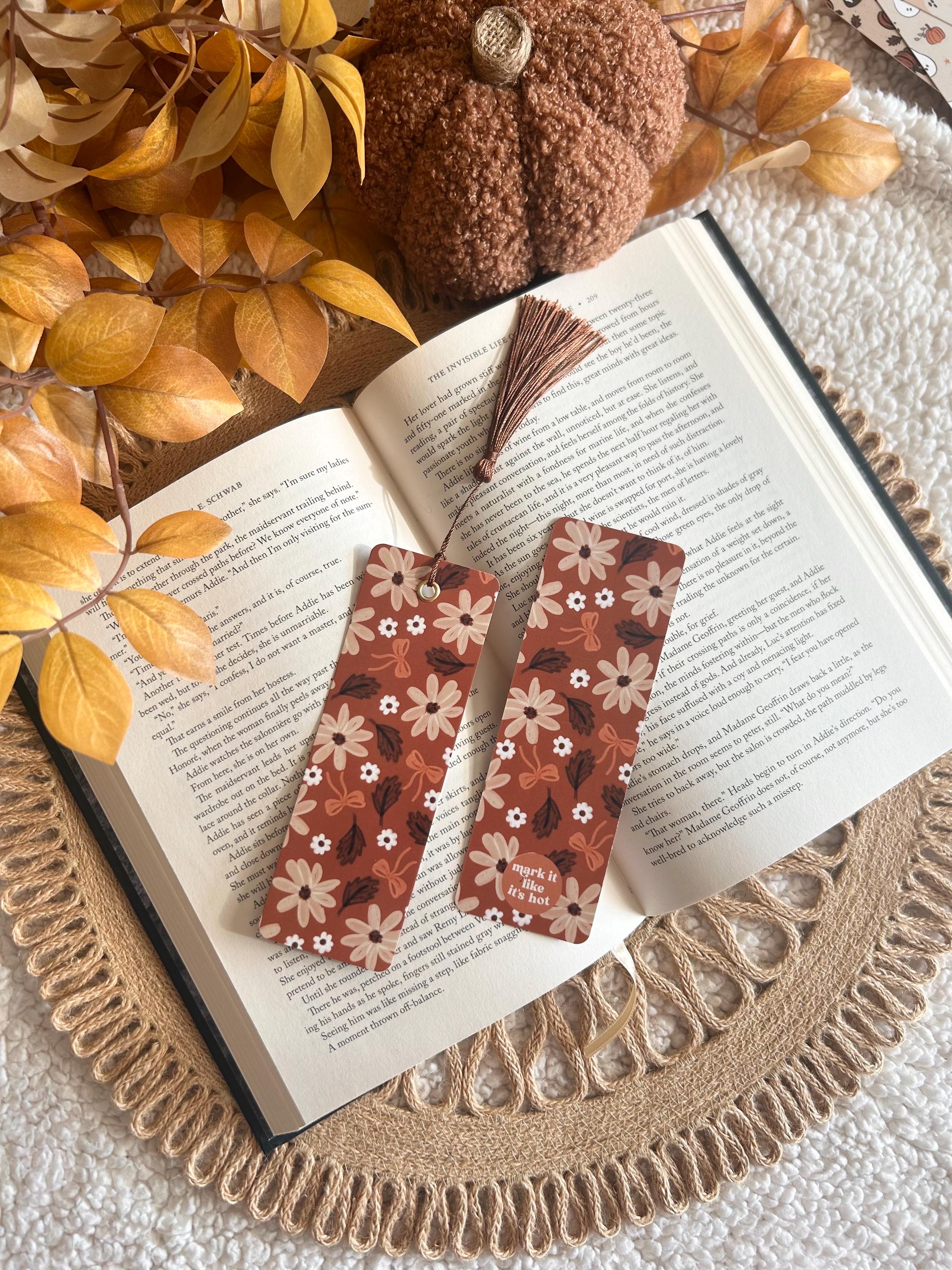 fall coquette floral bookmark