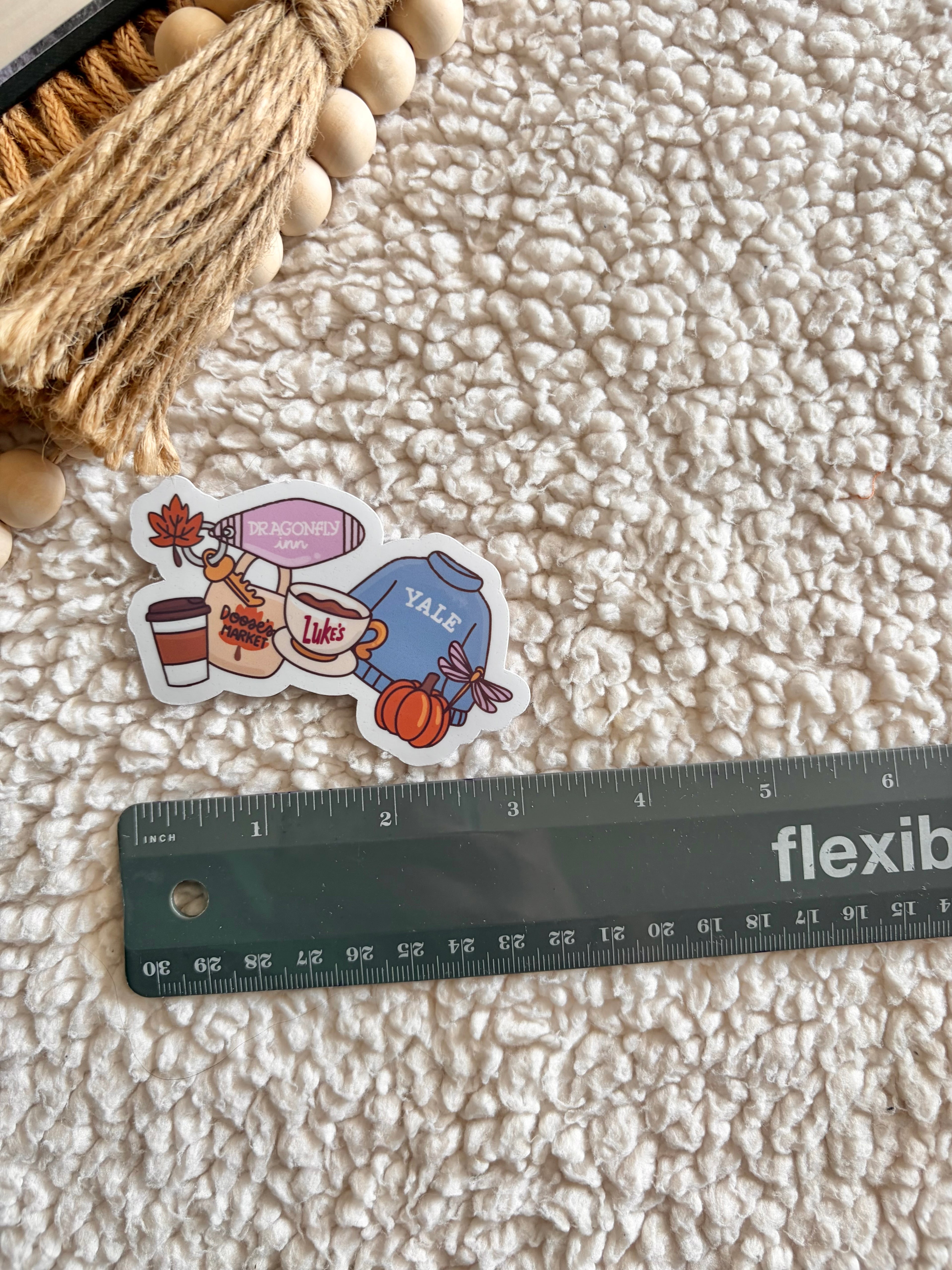cozy fall show sticker