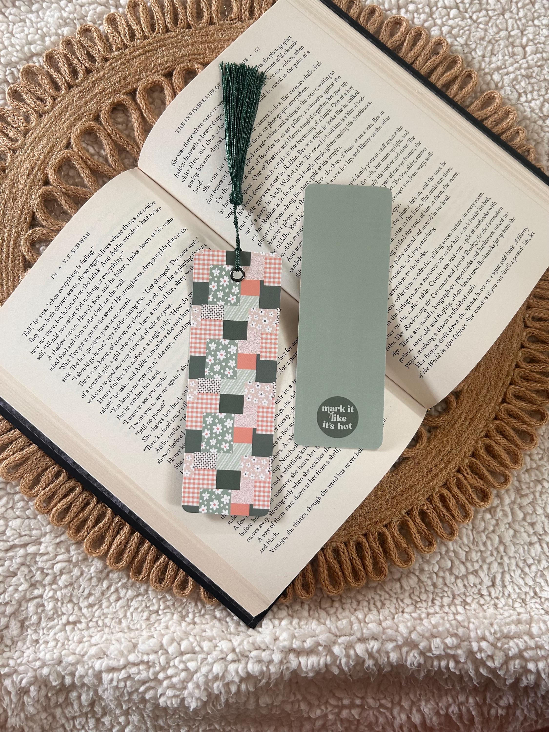 green patchwork bookmark