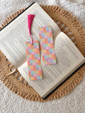 rainbow flower squares bookmark