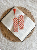 orange checkered bookmark