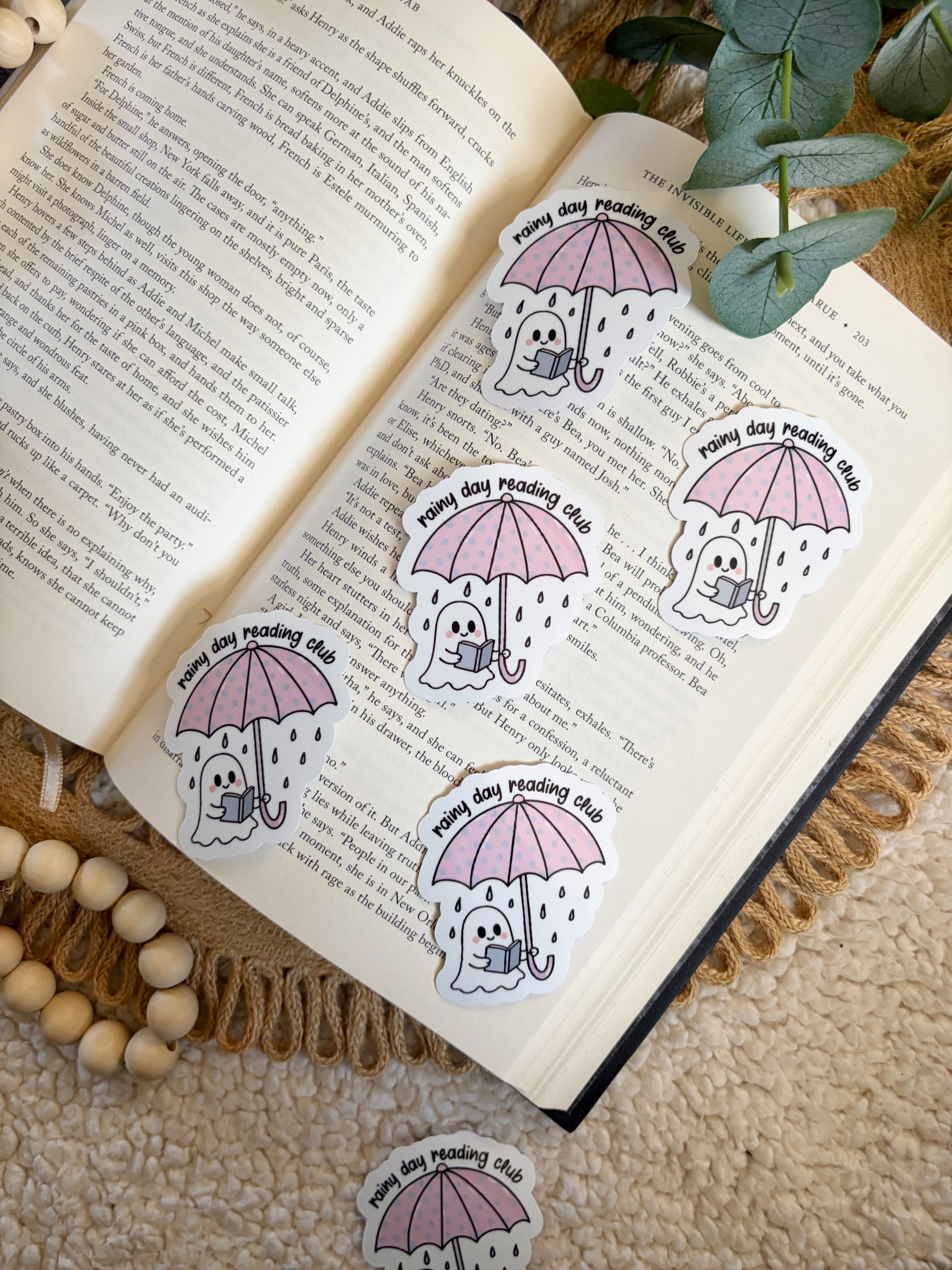 rainy day reading club sticker