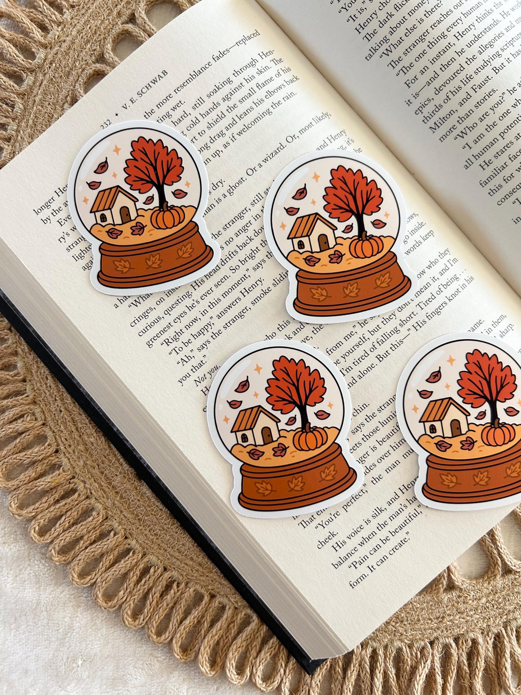 fall snow globe sticker