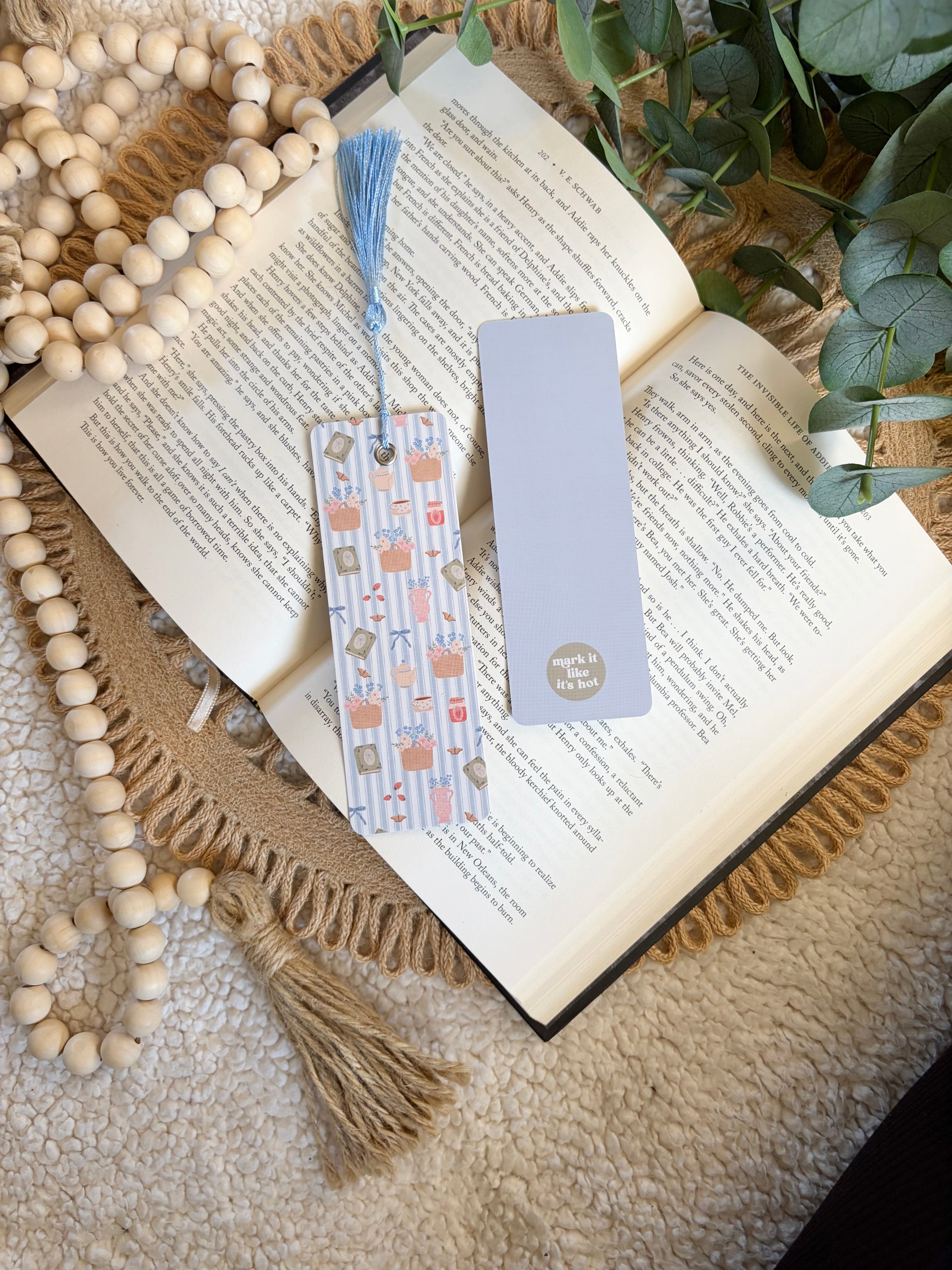 spring book picnic bookmark