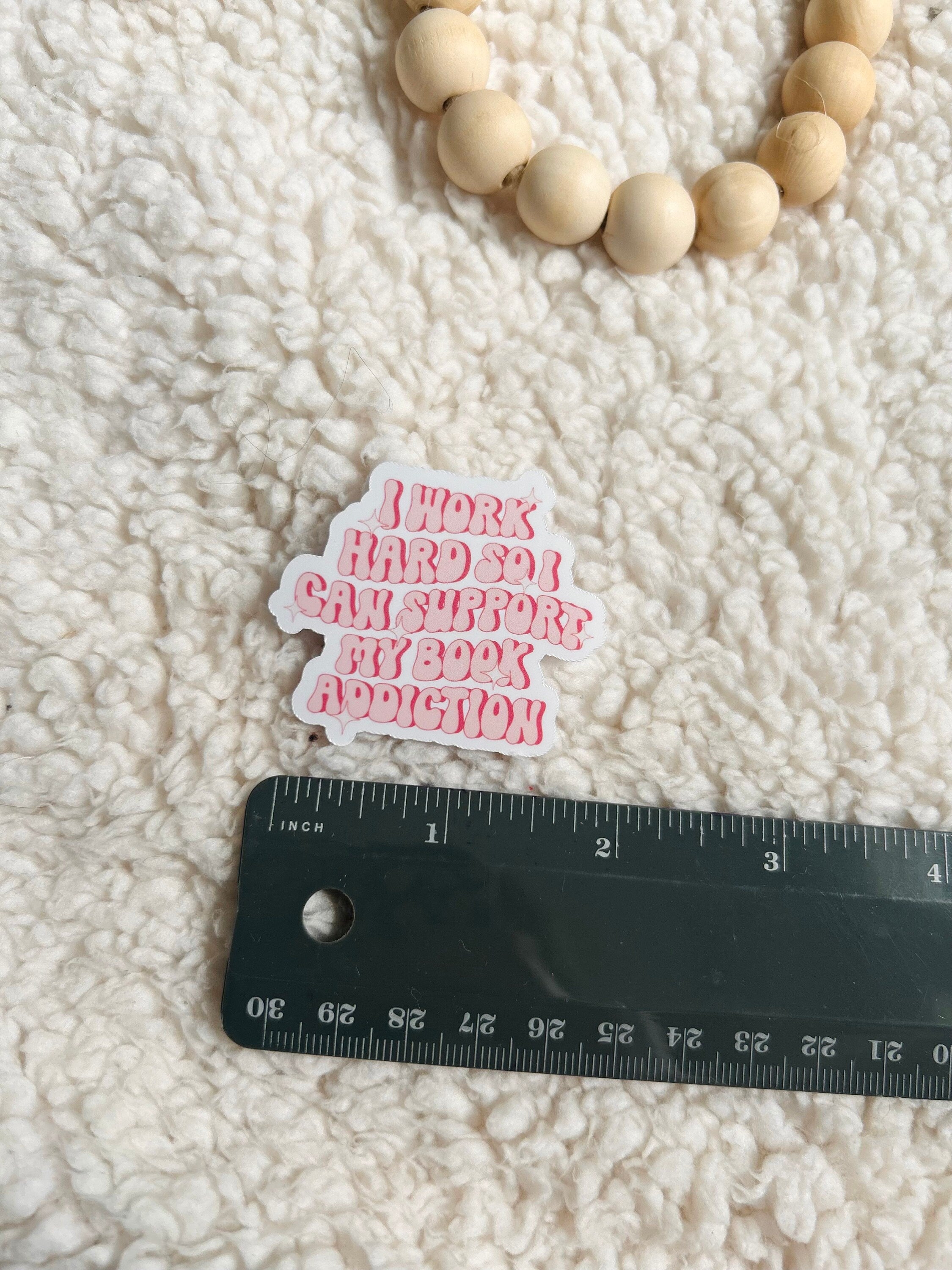 work hard to buy books sticker