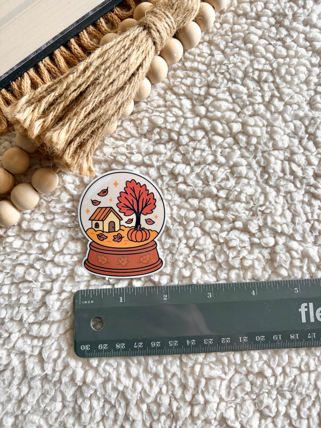 fall snow globe sticker