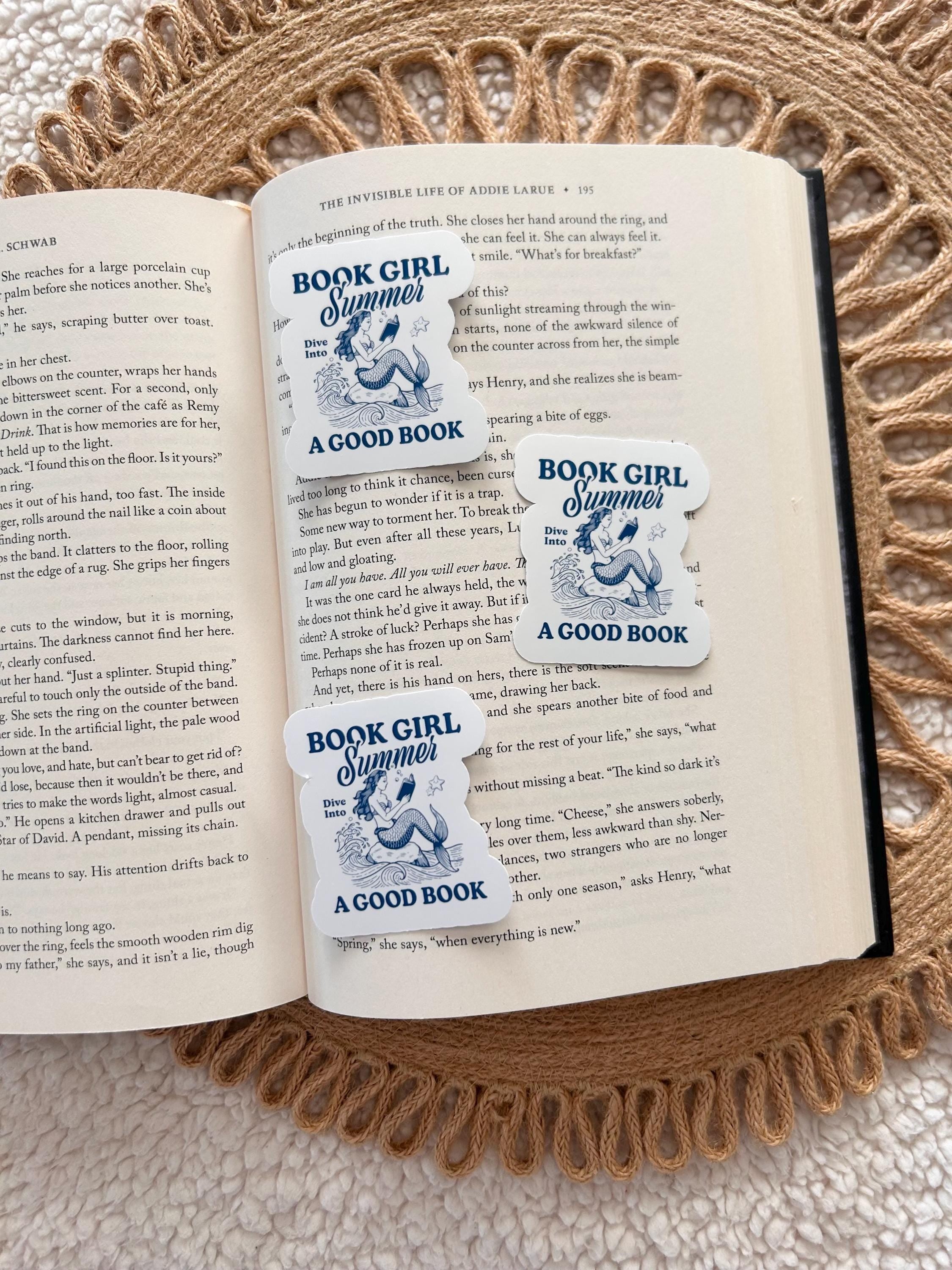 book girl summer sticker