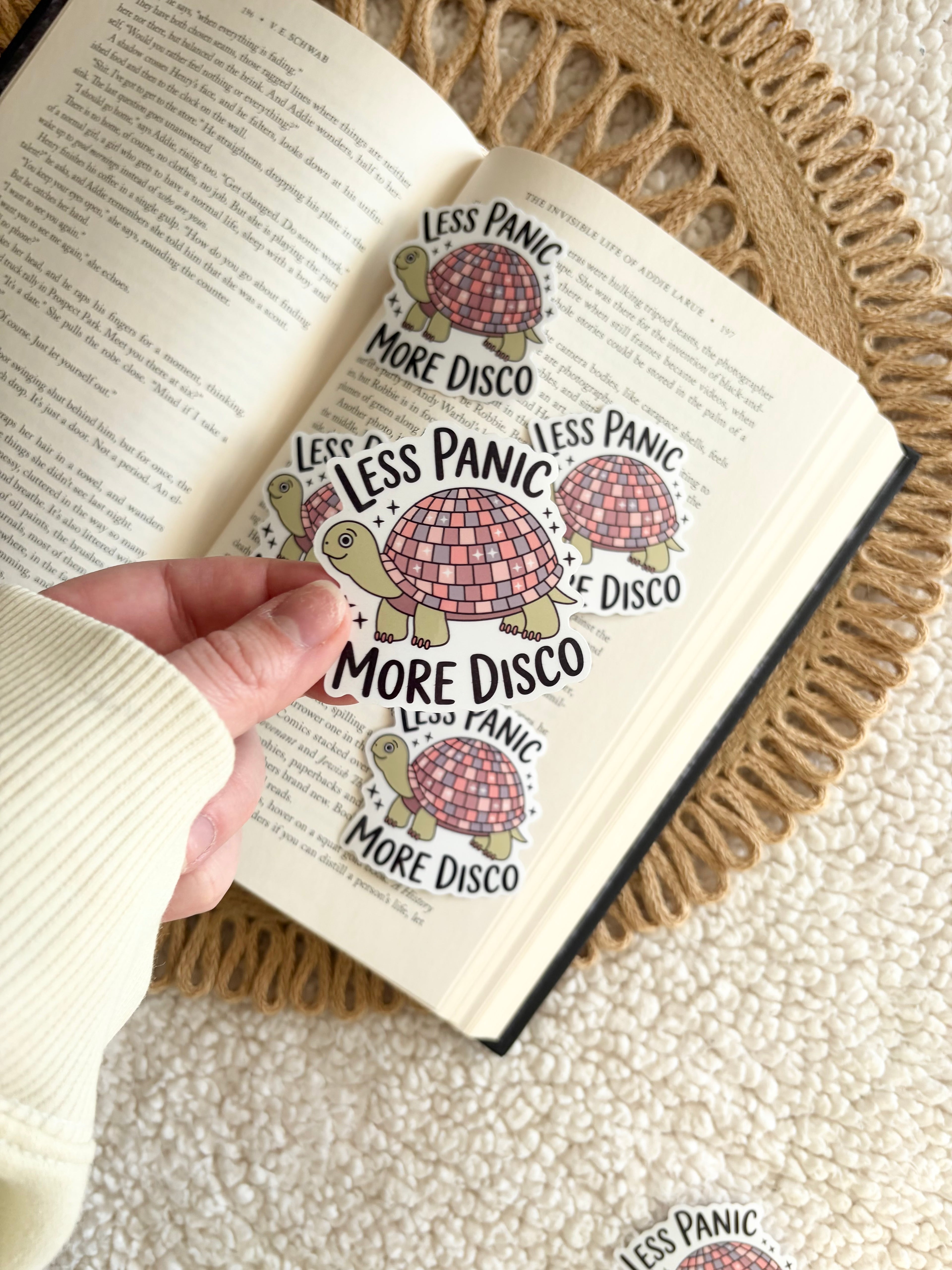 less panic more disco sticker