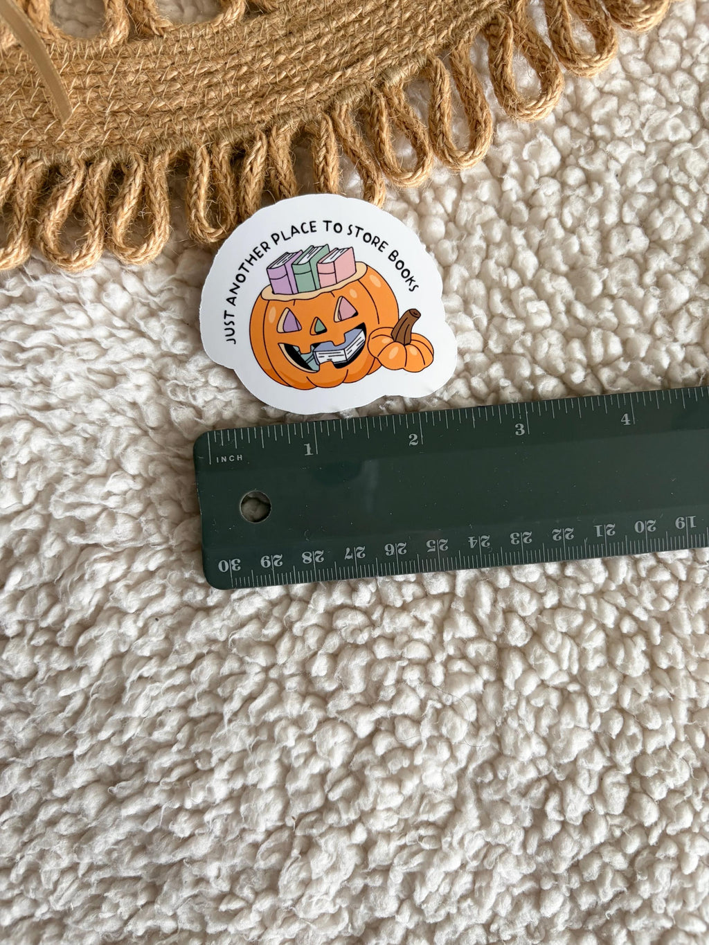 jack-o'-lantern book holder sticker