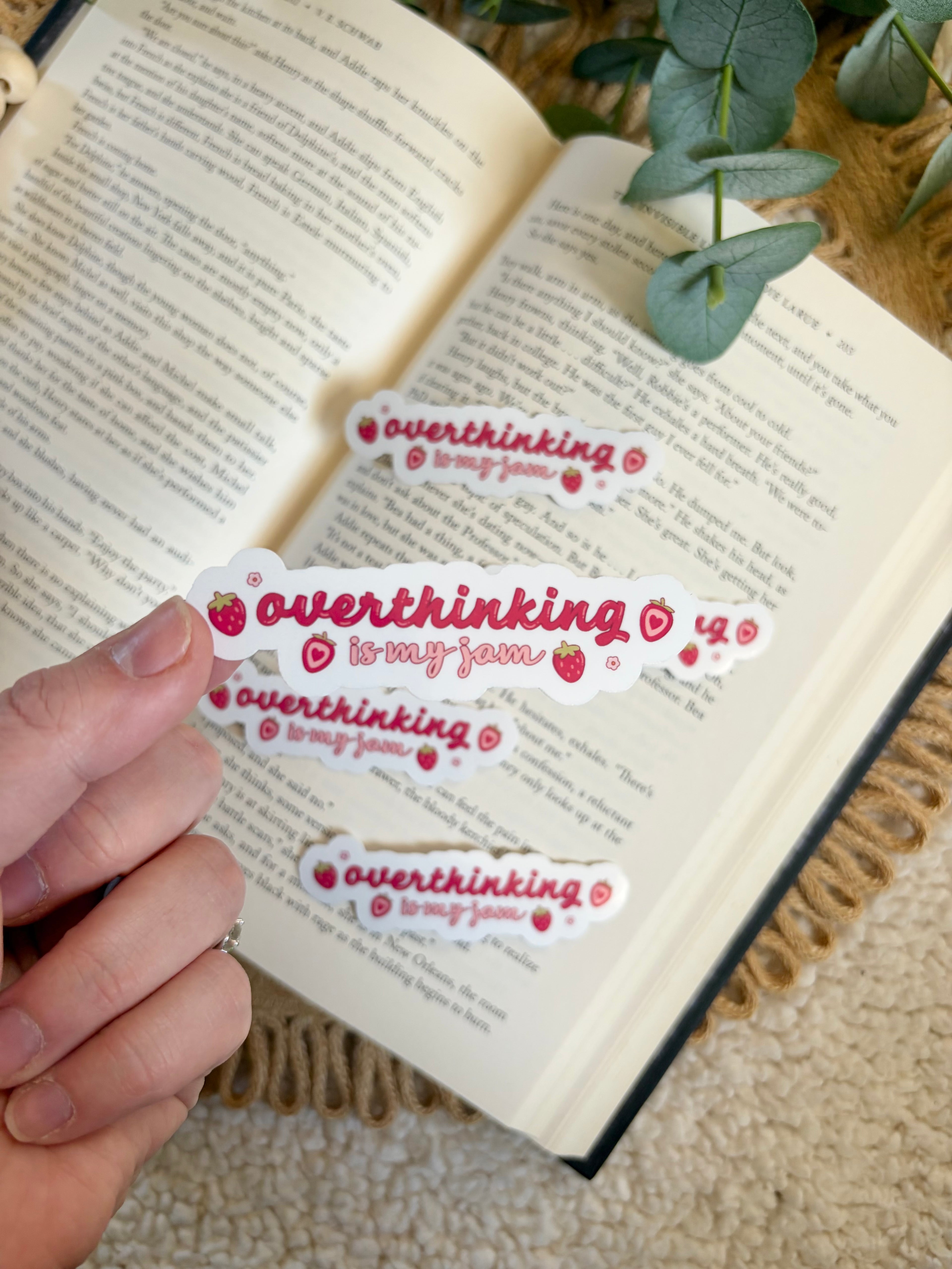 overthinking is my jam sticker