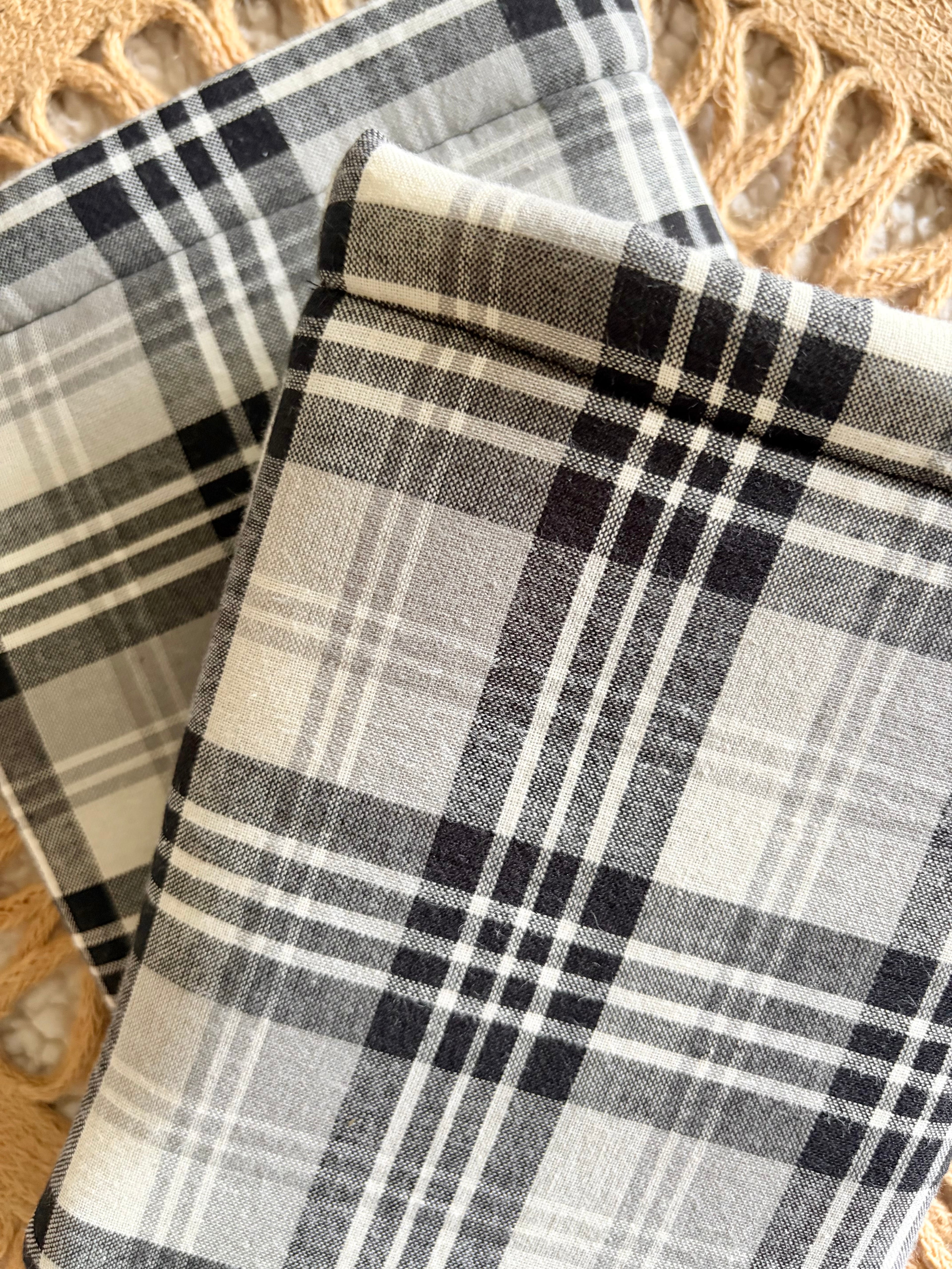 black plaid book & kindle sleeve