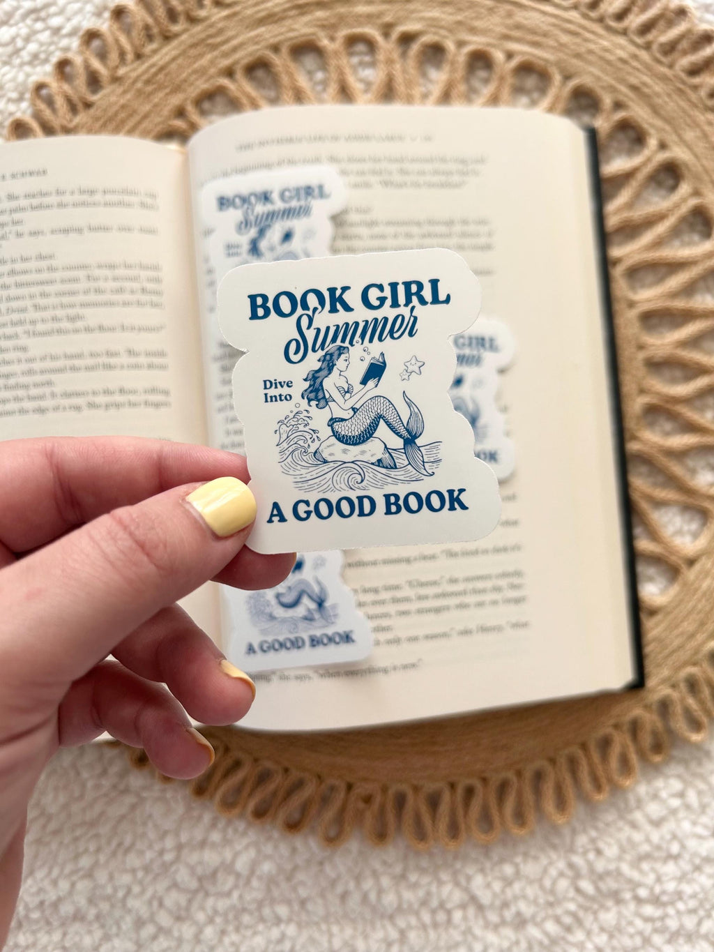 book girl summer sticker