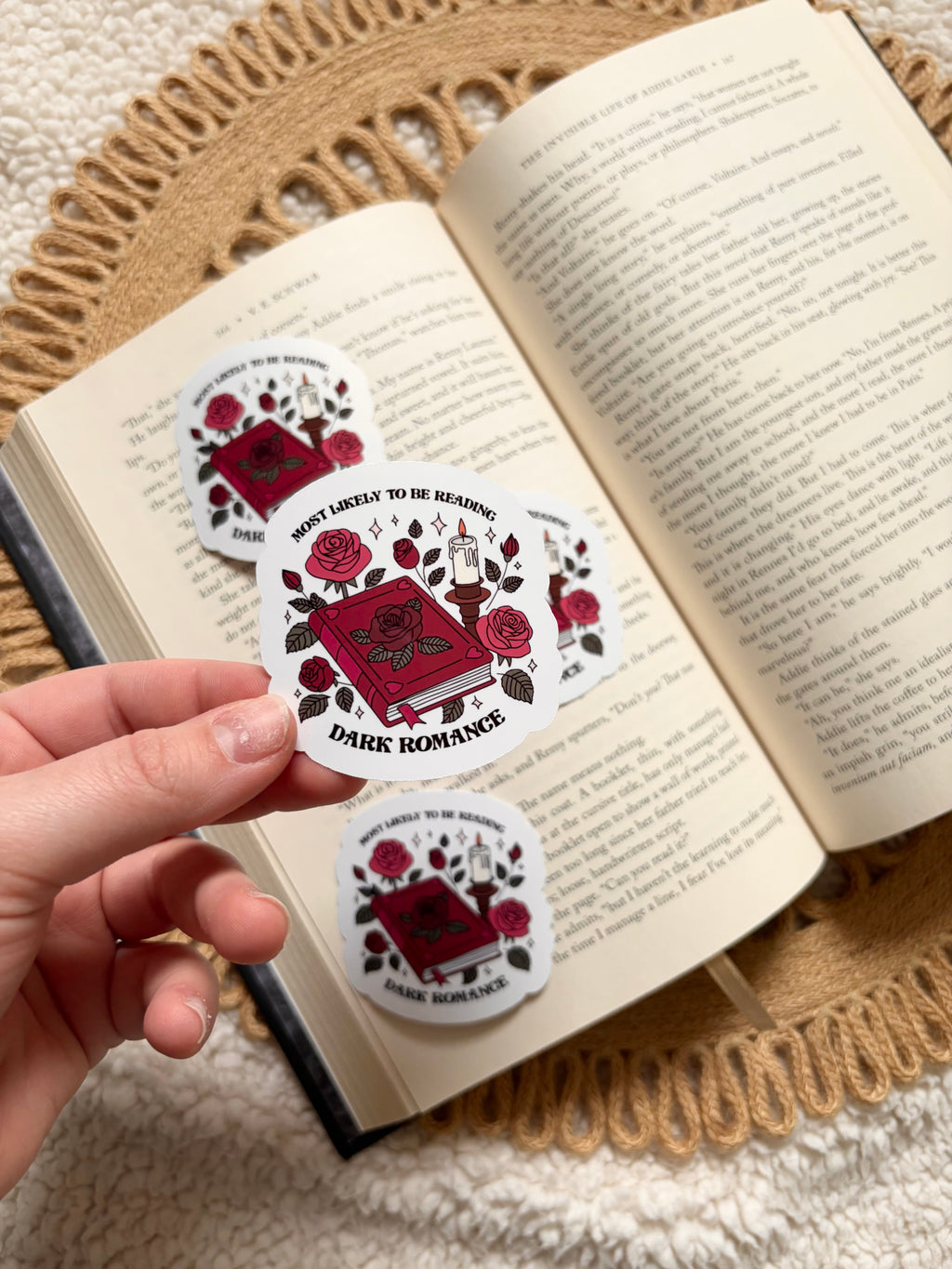 reading dark romance sticker