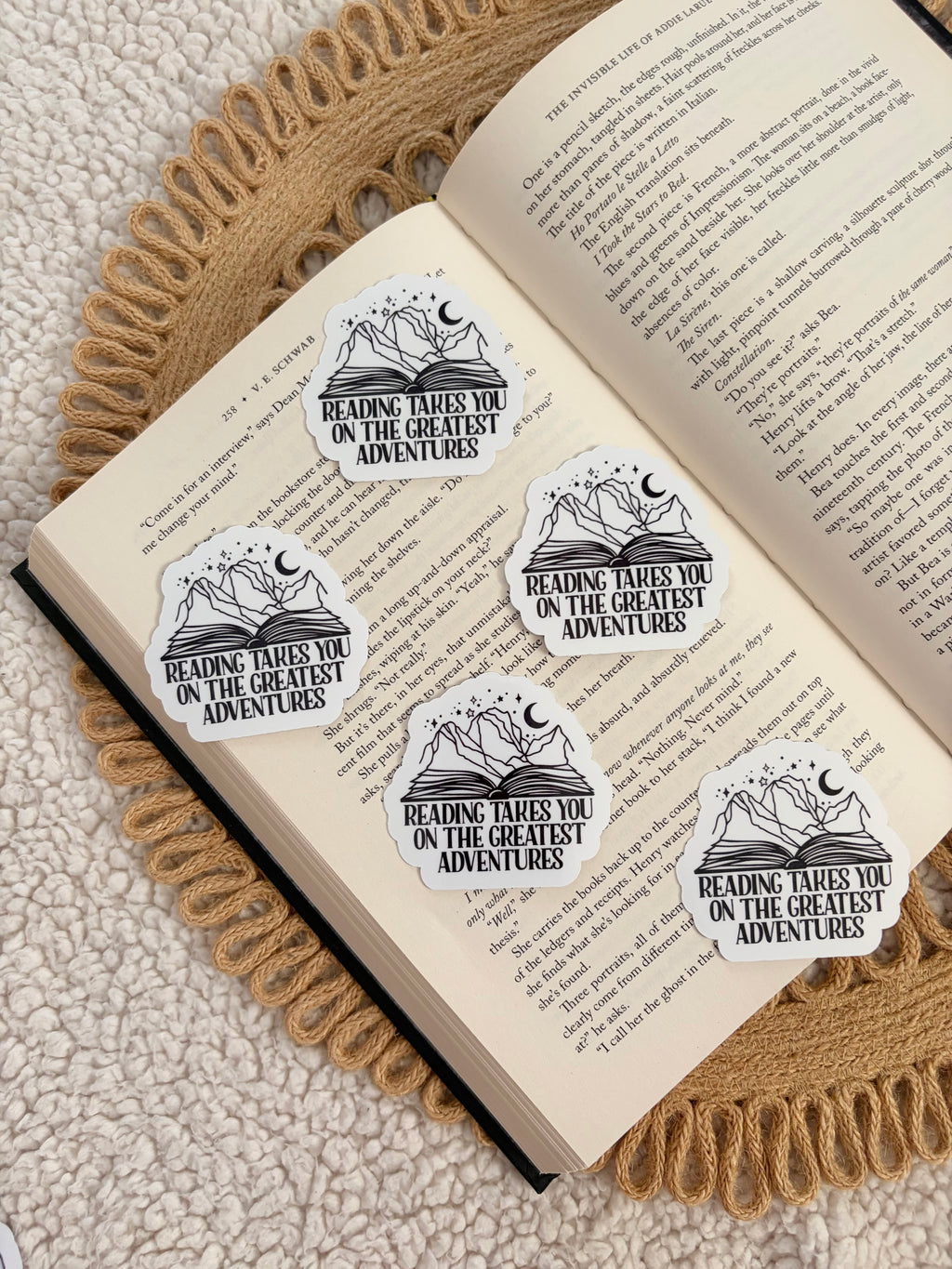 reading takes you on adventures sticker