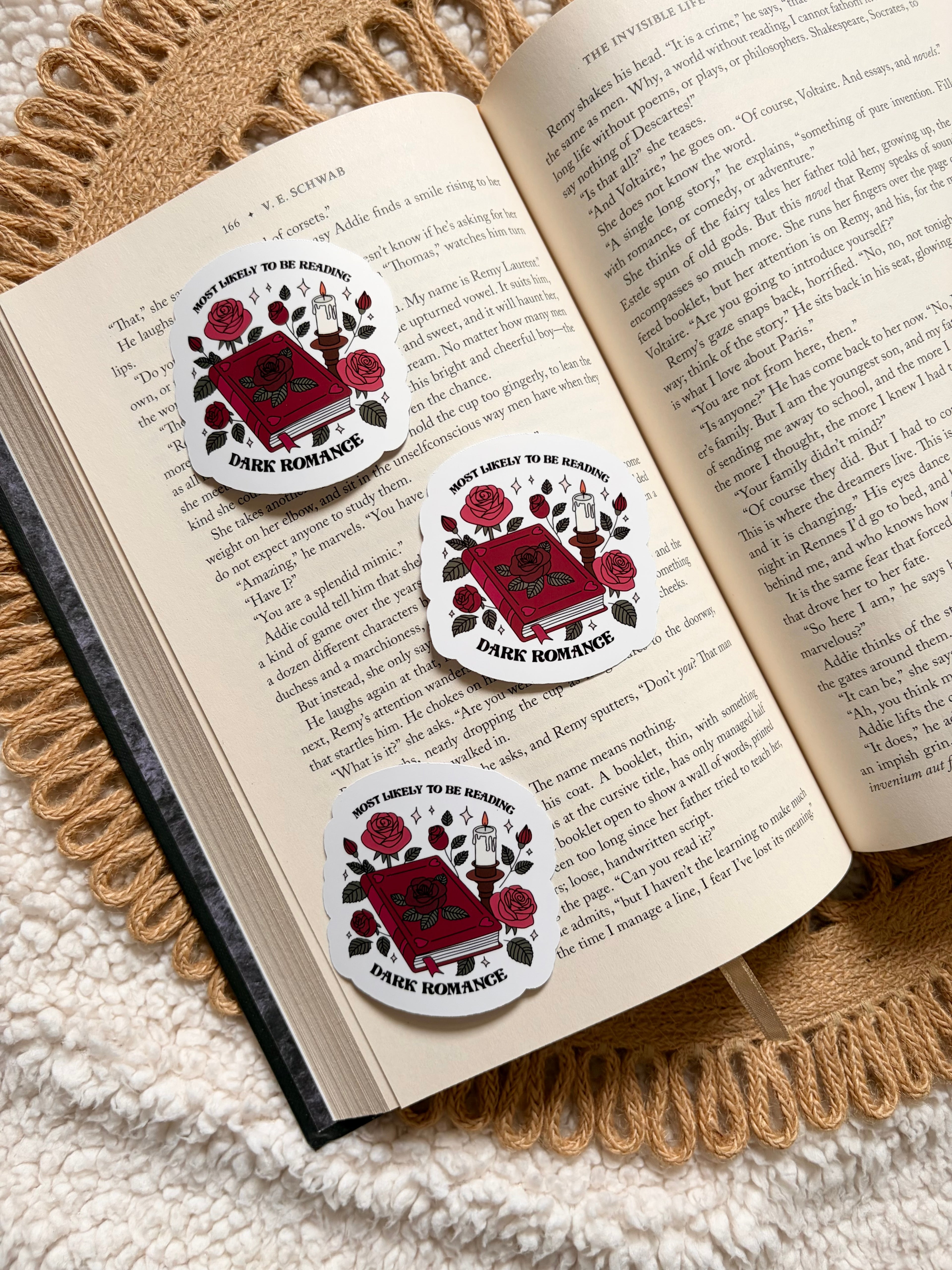 reading dark romance sticker