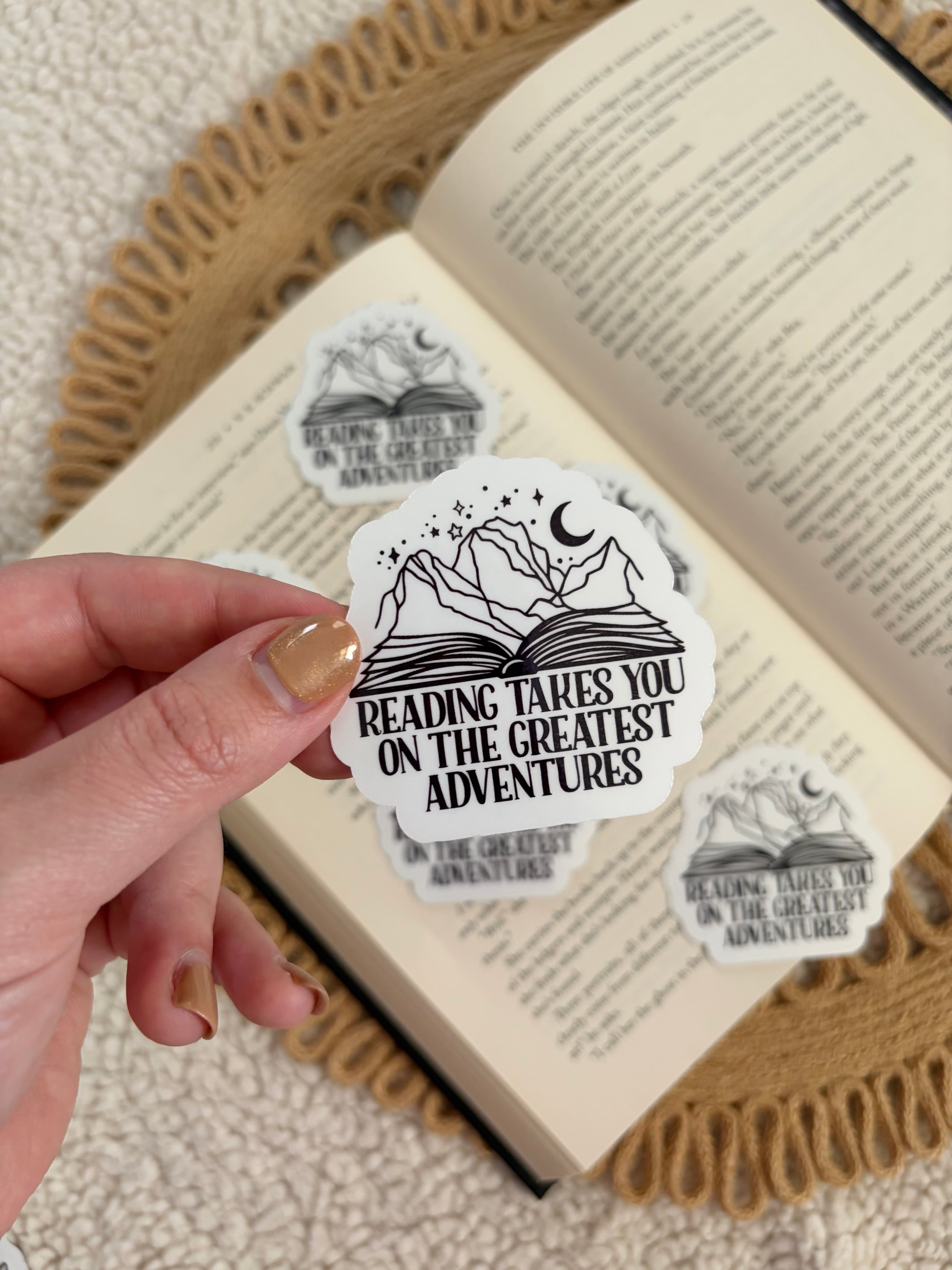 reading takes you on adventures sticker