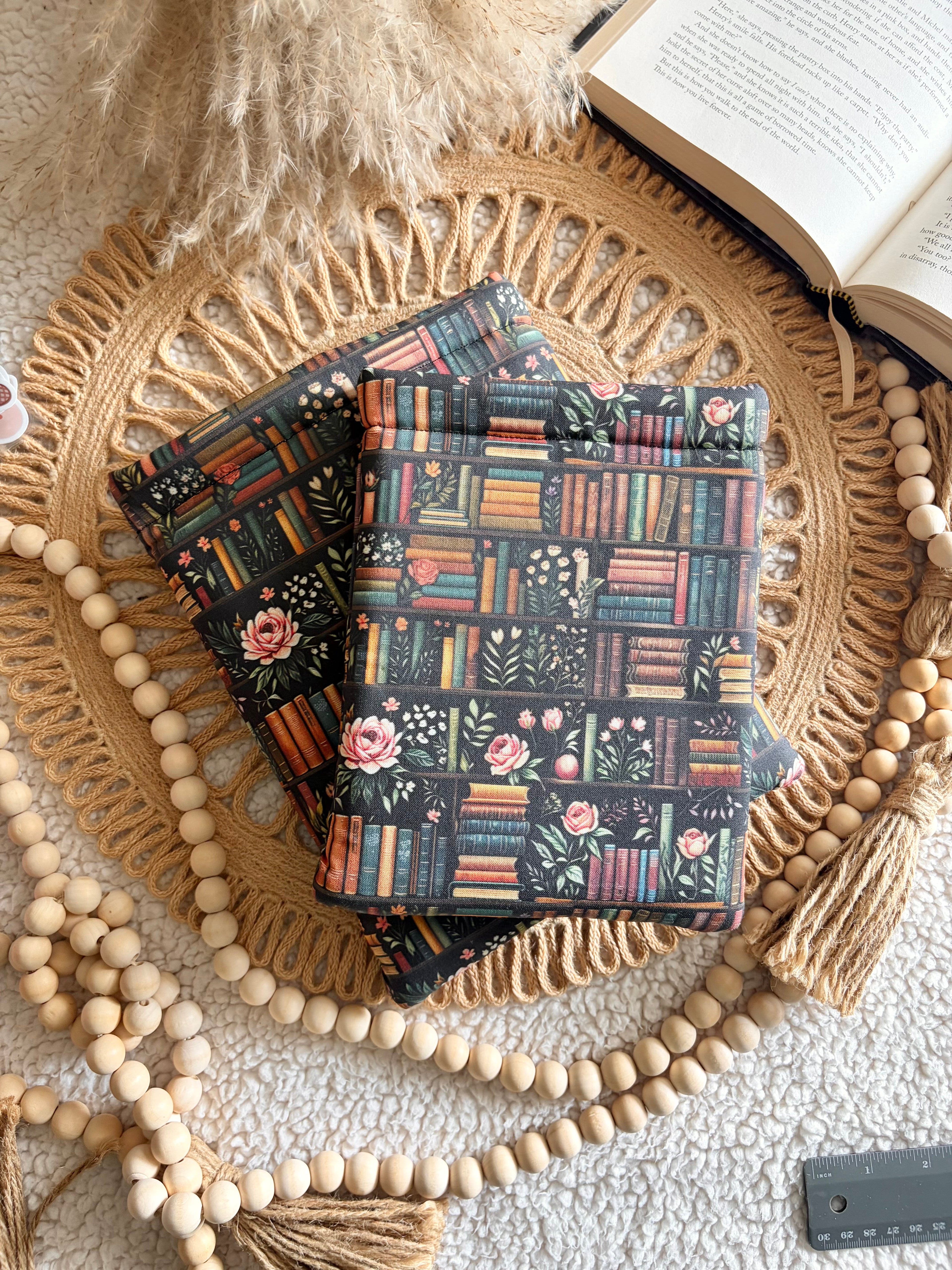 dark academia bookshelf book & kindle sleeve