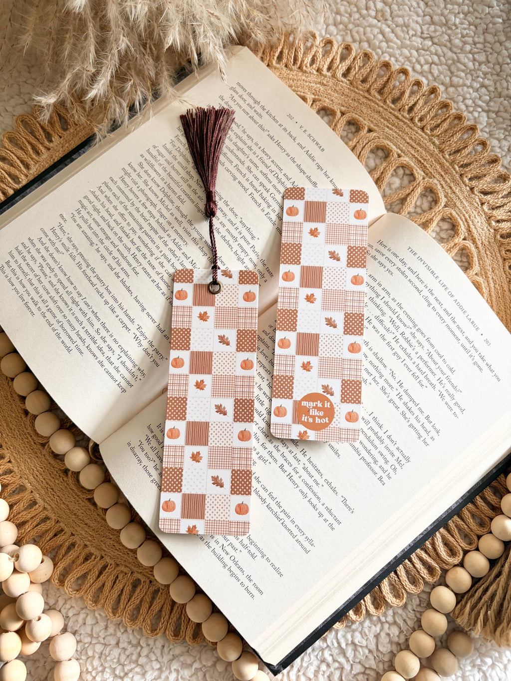pumpkin quilt bookmark