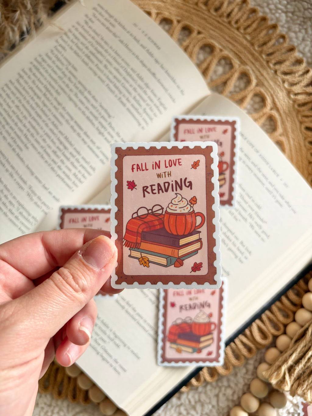 fall in love with reading sticker