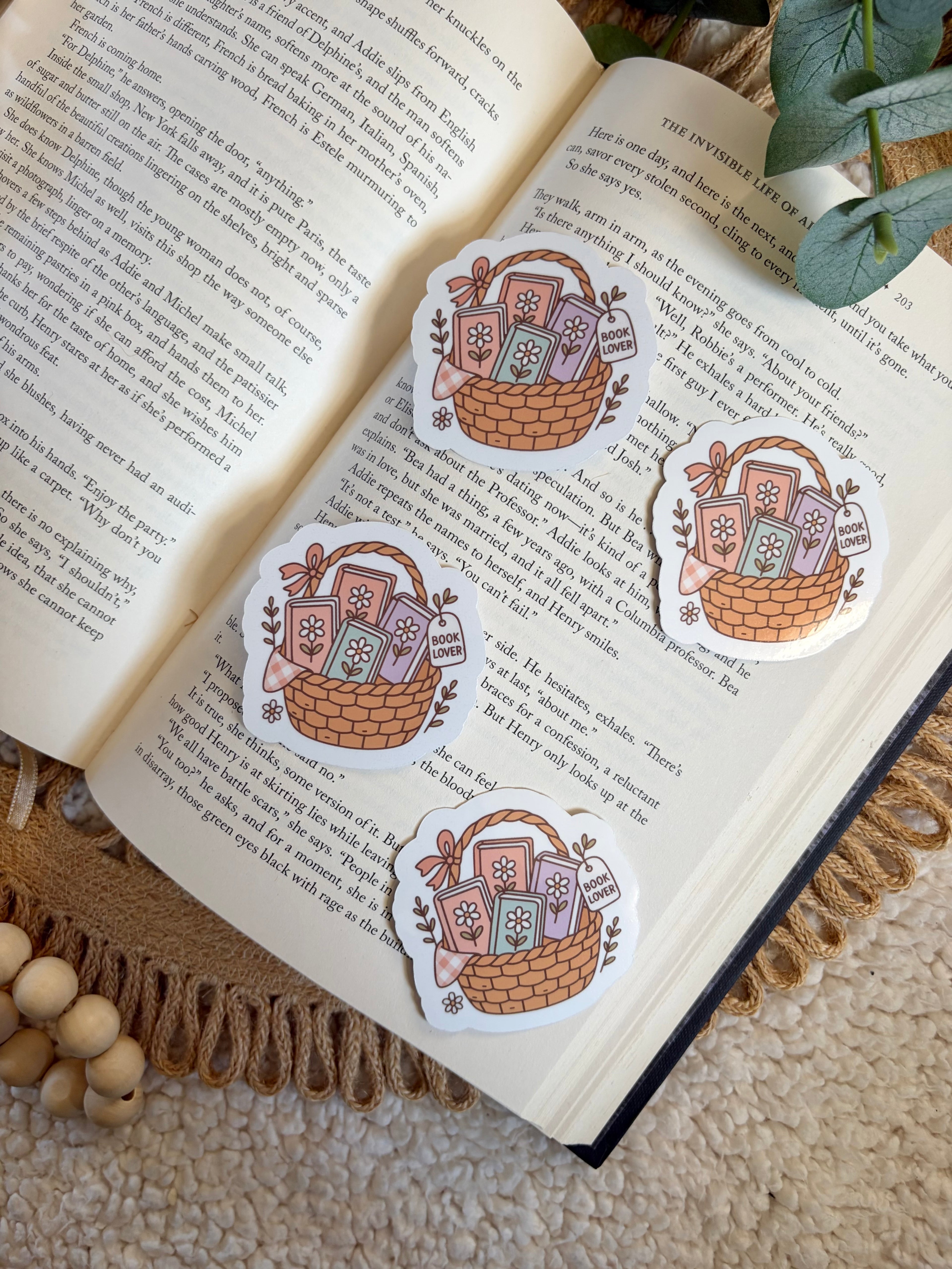 Easter book basket sticker