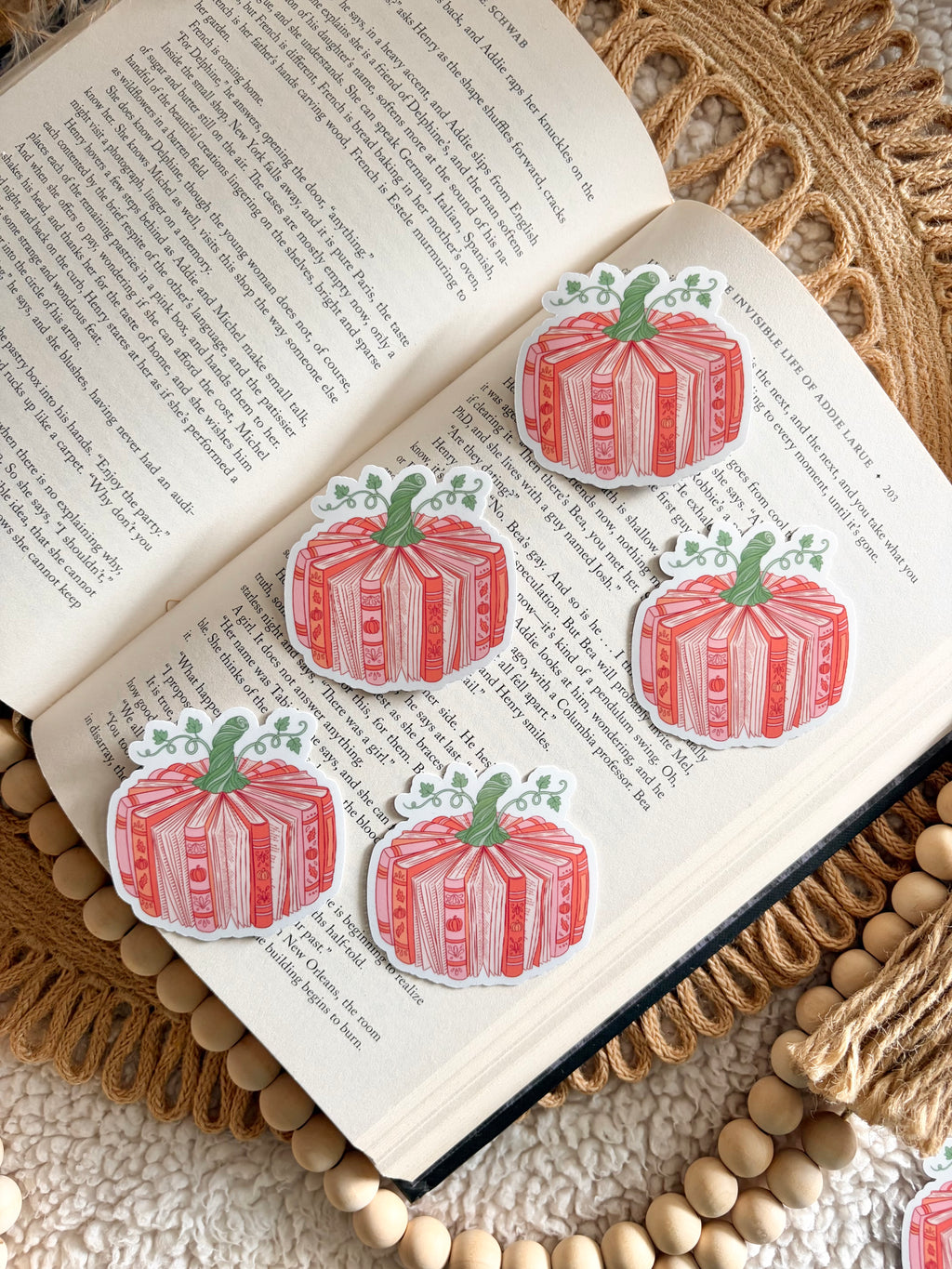 book pumpkin sticker