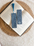 blue flower field bookmark
