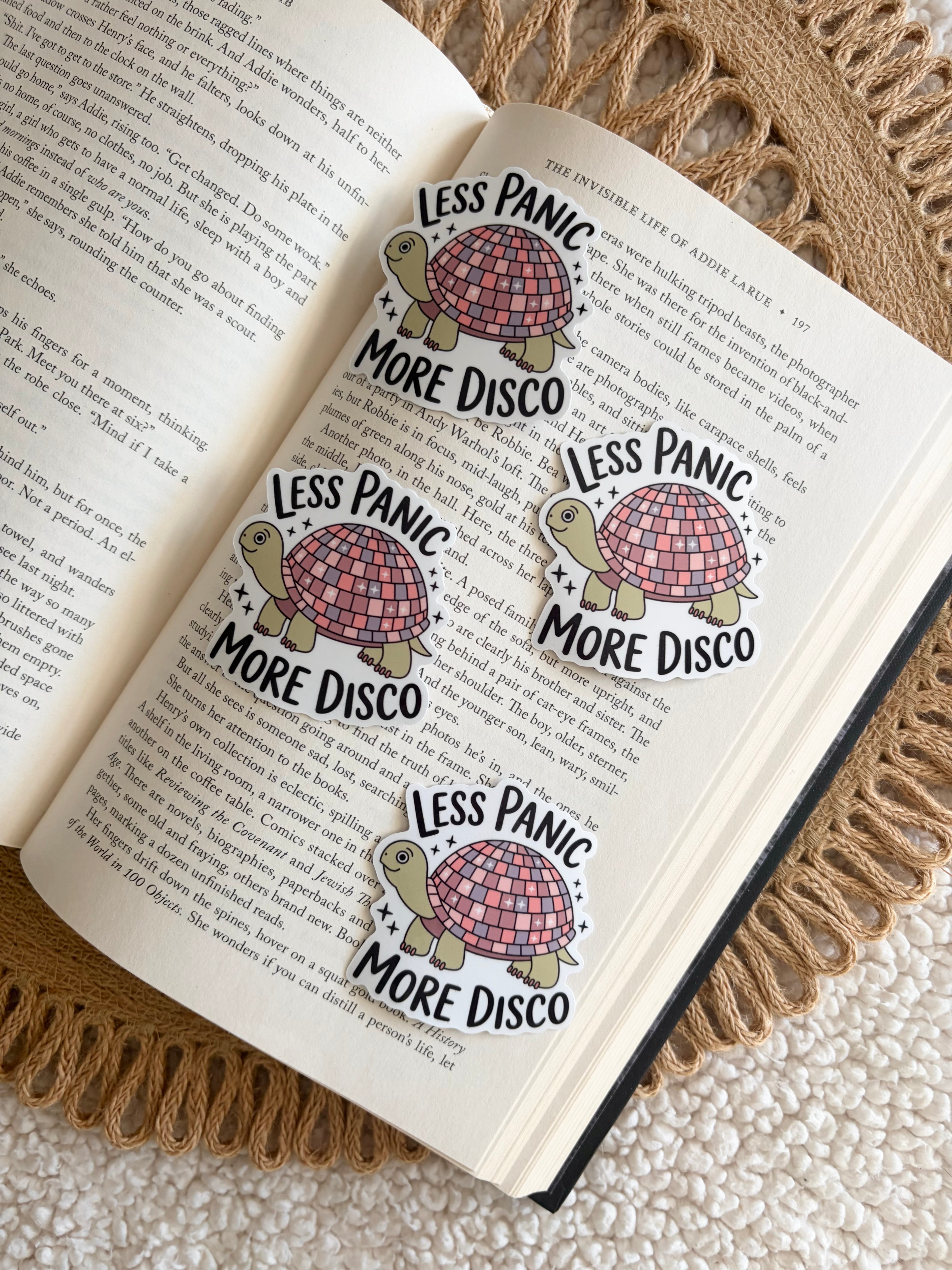 less panic more disco sticker