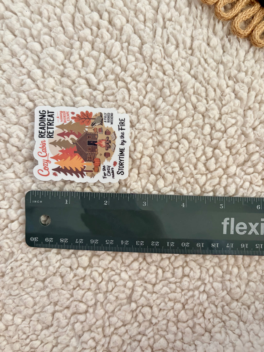 cozy cabin reading retreat sticker
